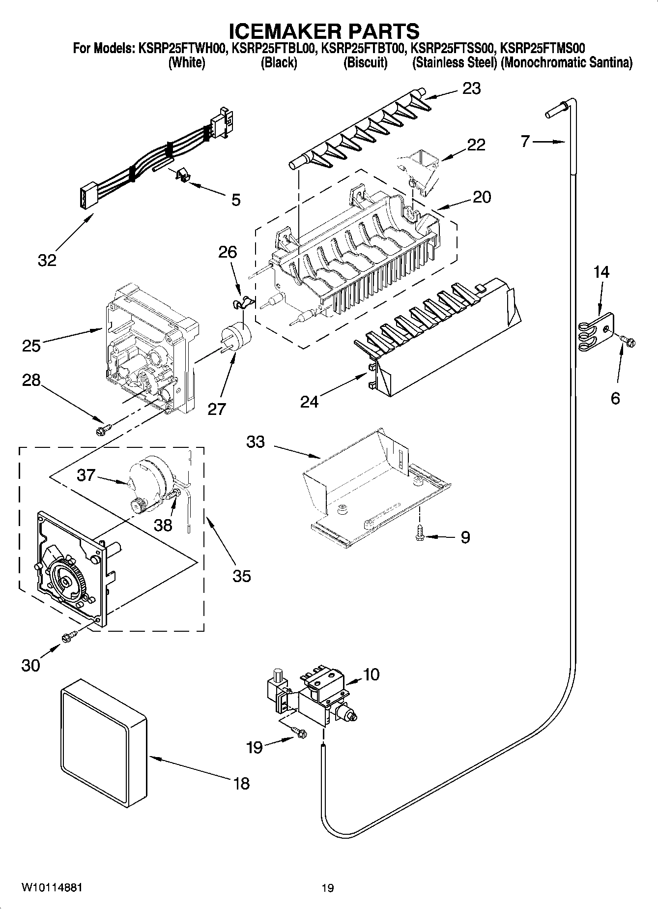 12 - ICEMAKER PARTS, OPTIONAL PARTS (NOT INCLUDED)
