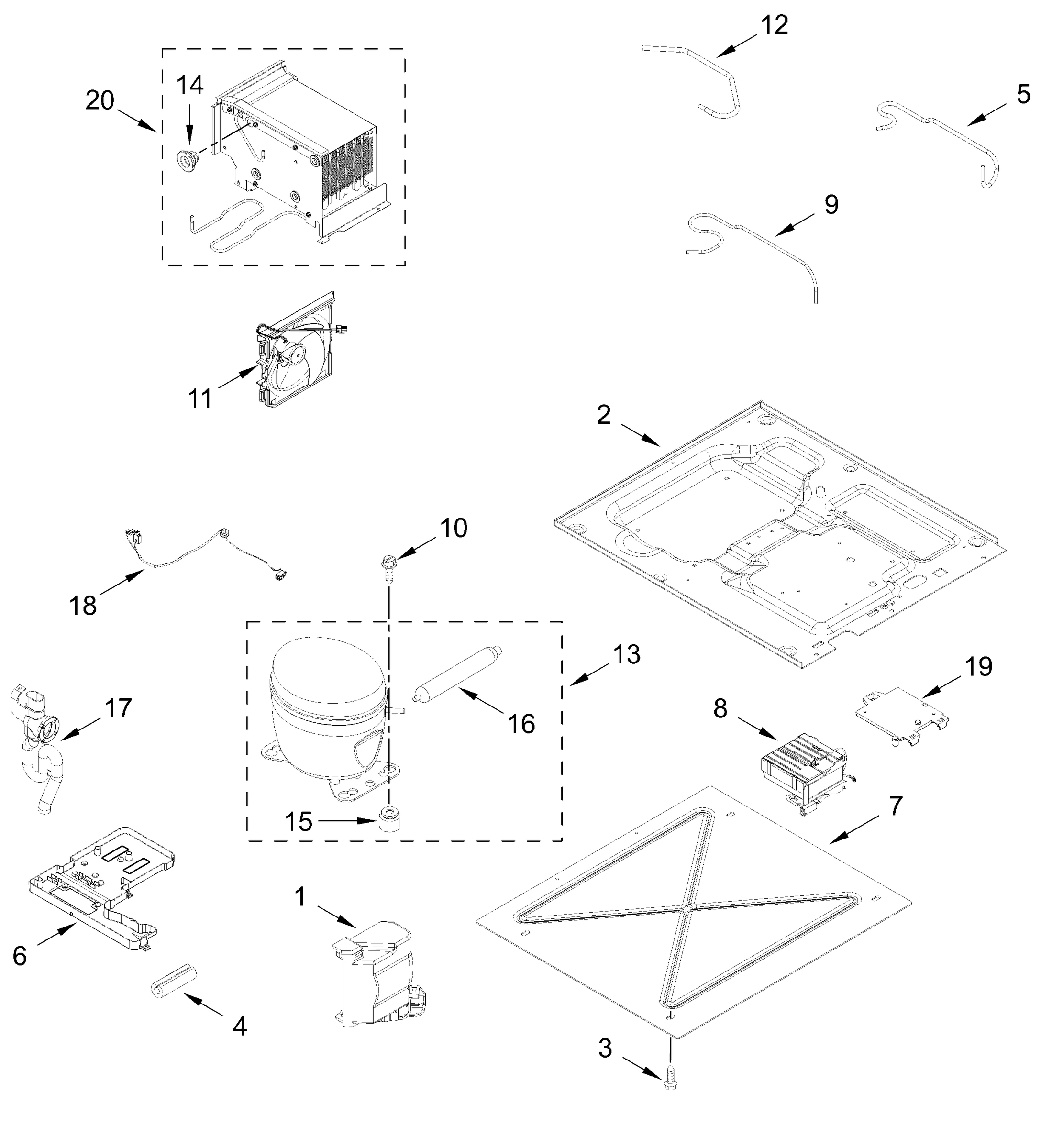 LOWER UNIT AND TUBE PARTS