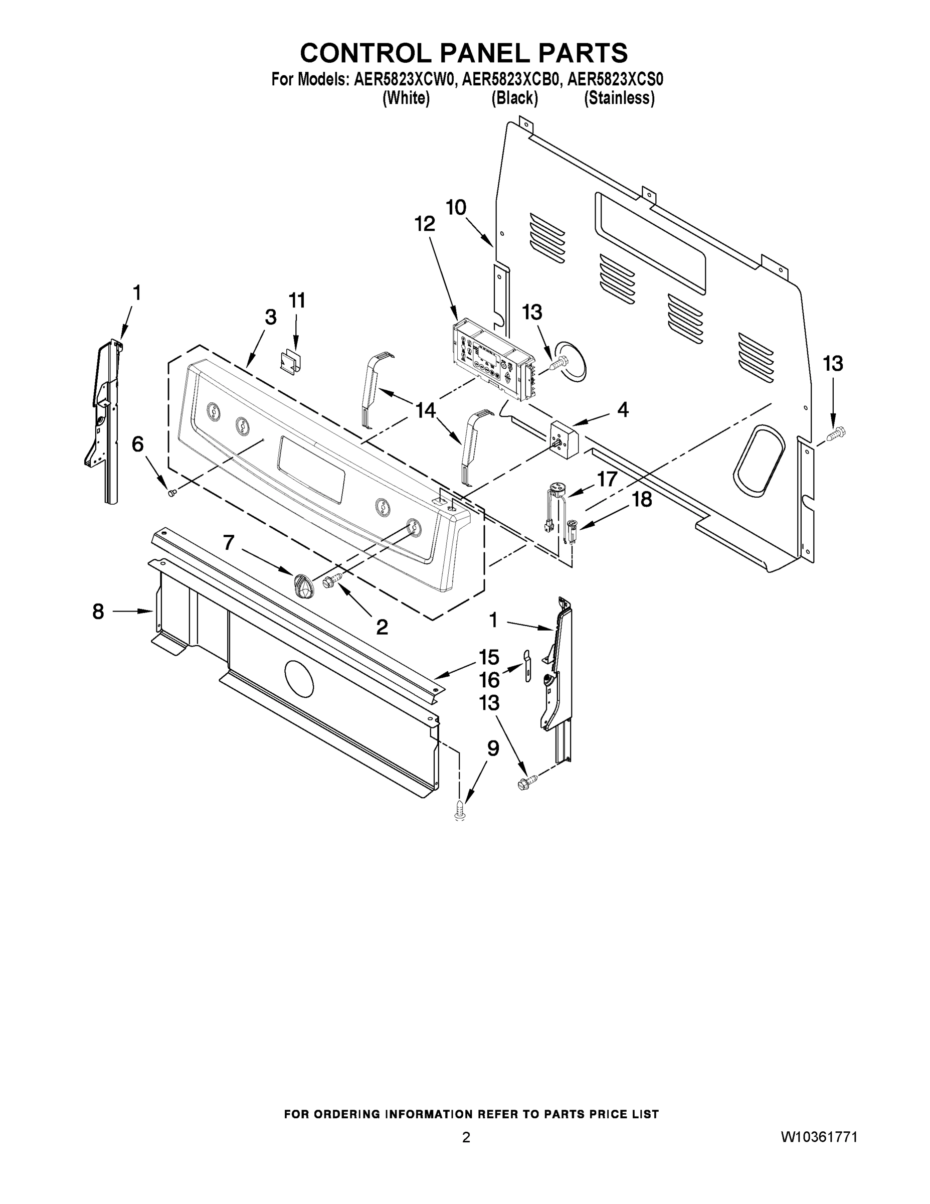 02 - CONTROL PANEL PARTS