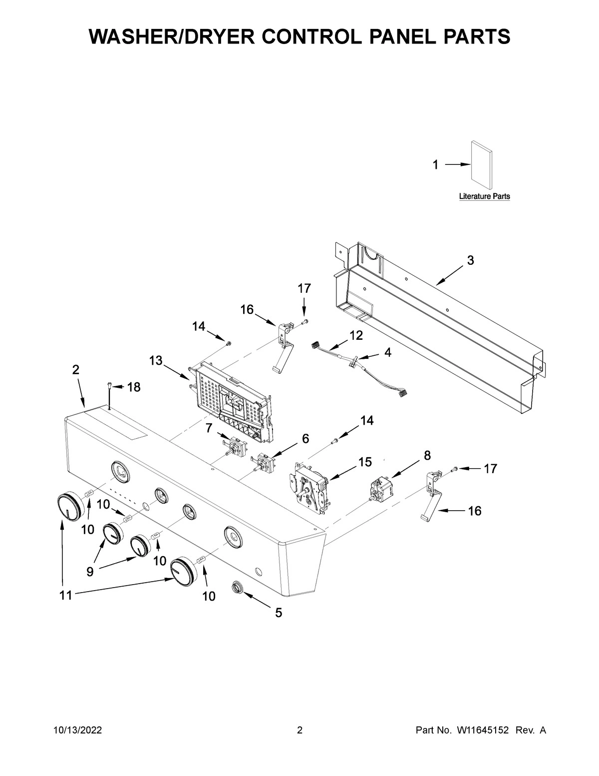 02 - WASHER/DRYER CONTROL PANEL PARTS