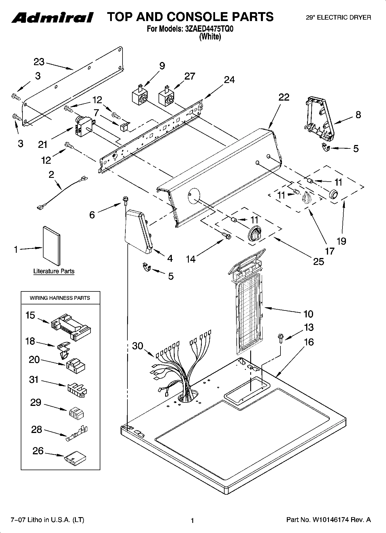 01 - TOP AND CONSOLE PARTS