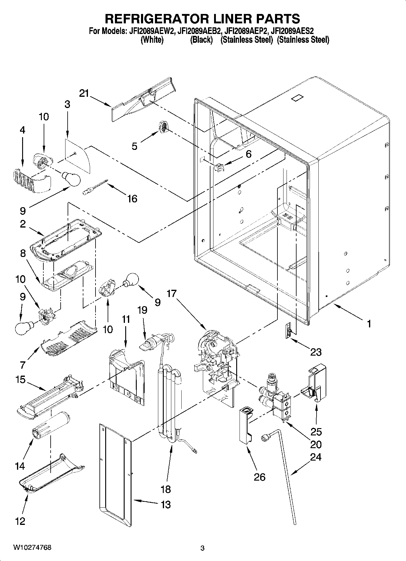 02 - REFRIGERATOR LINER PARTS