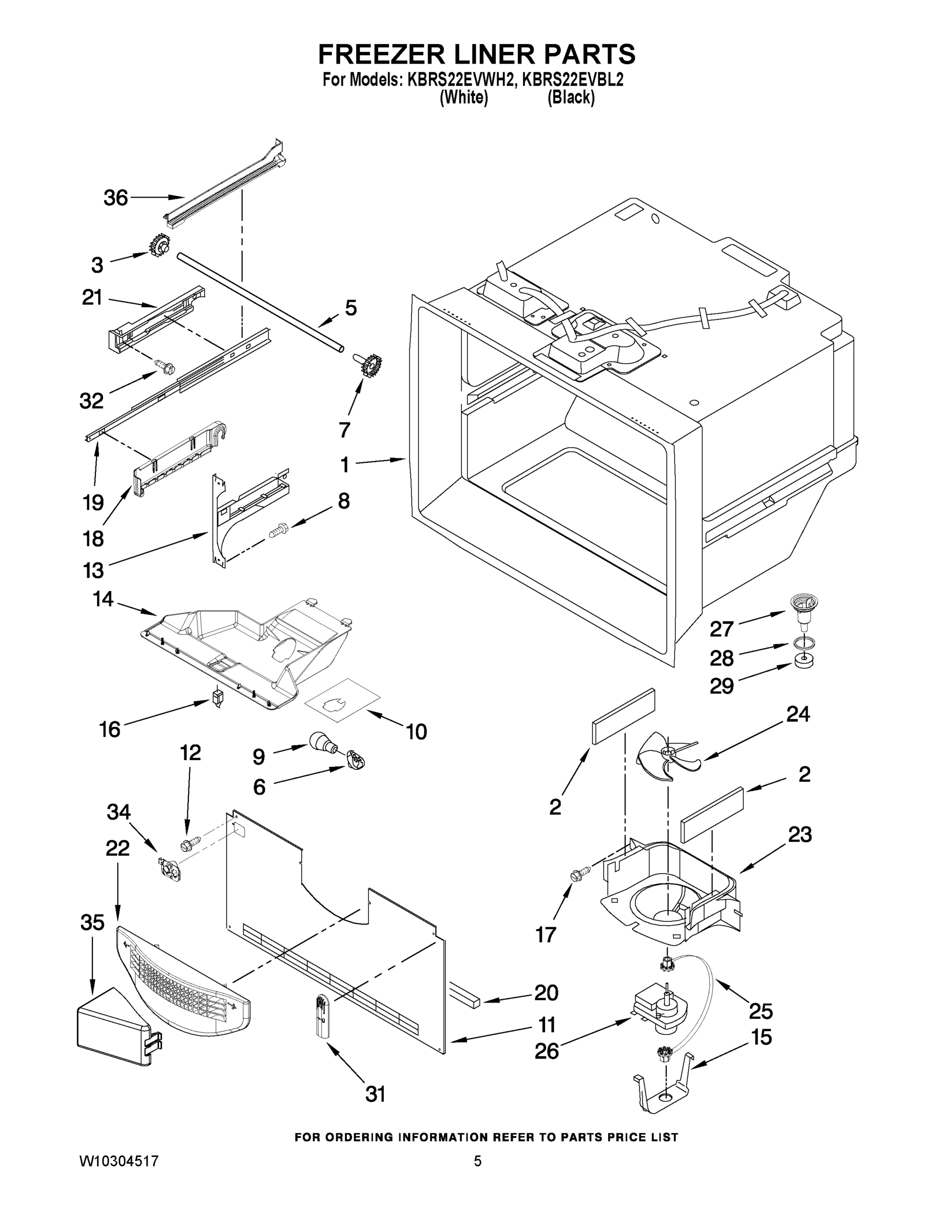 03 - FREEZER LINER PARTS