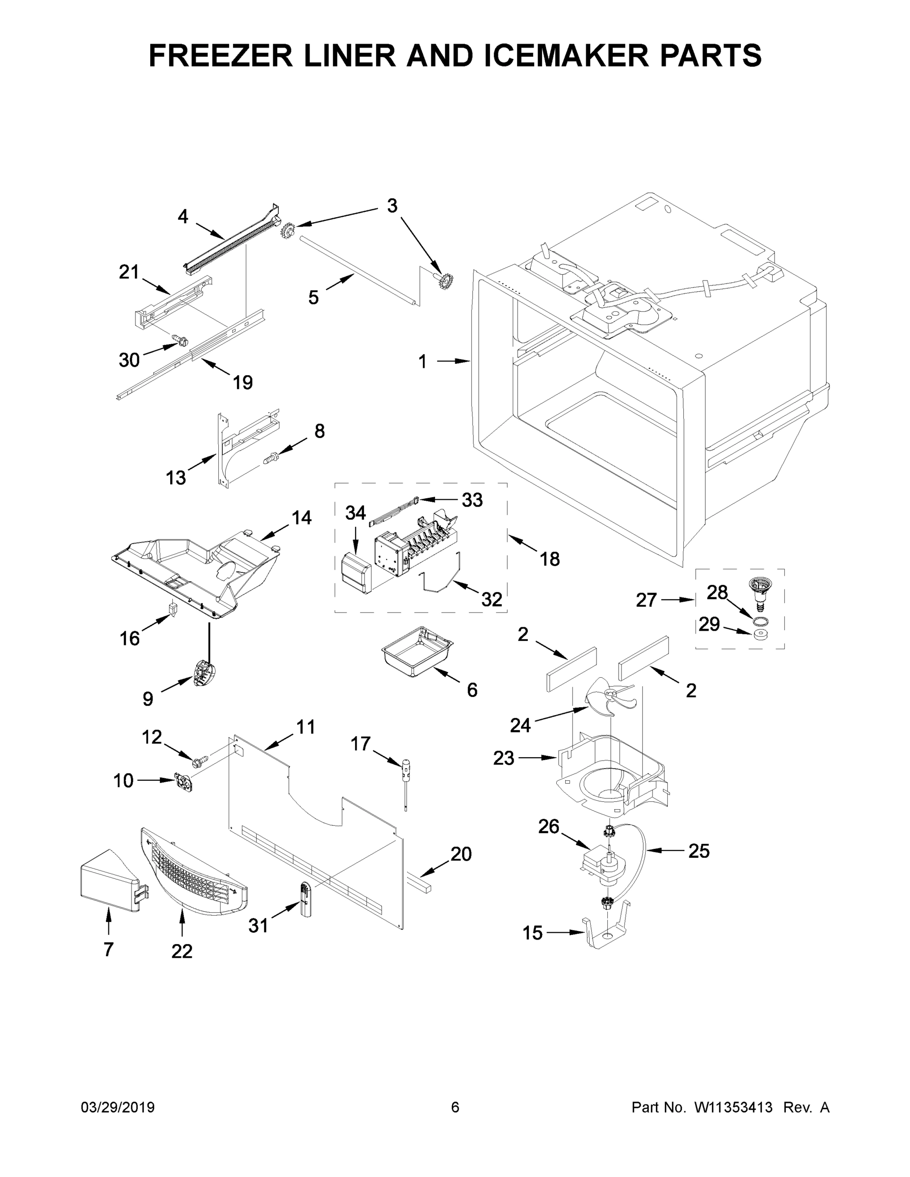 04 - FREEZER LINER AND ICEMAKER PARTS