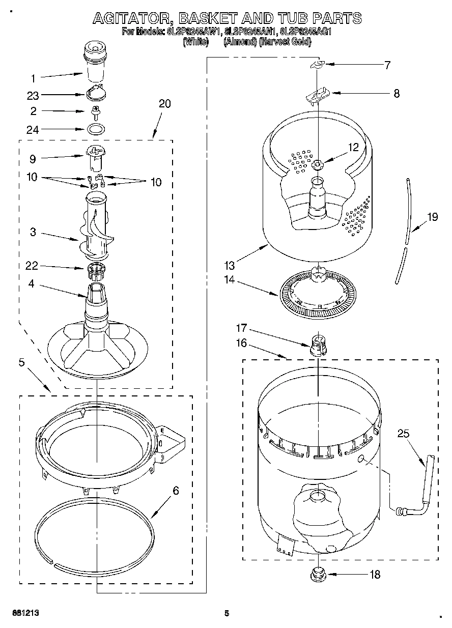 04 - AGITATOR, BASKET AND TUB