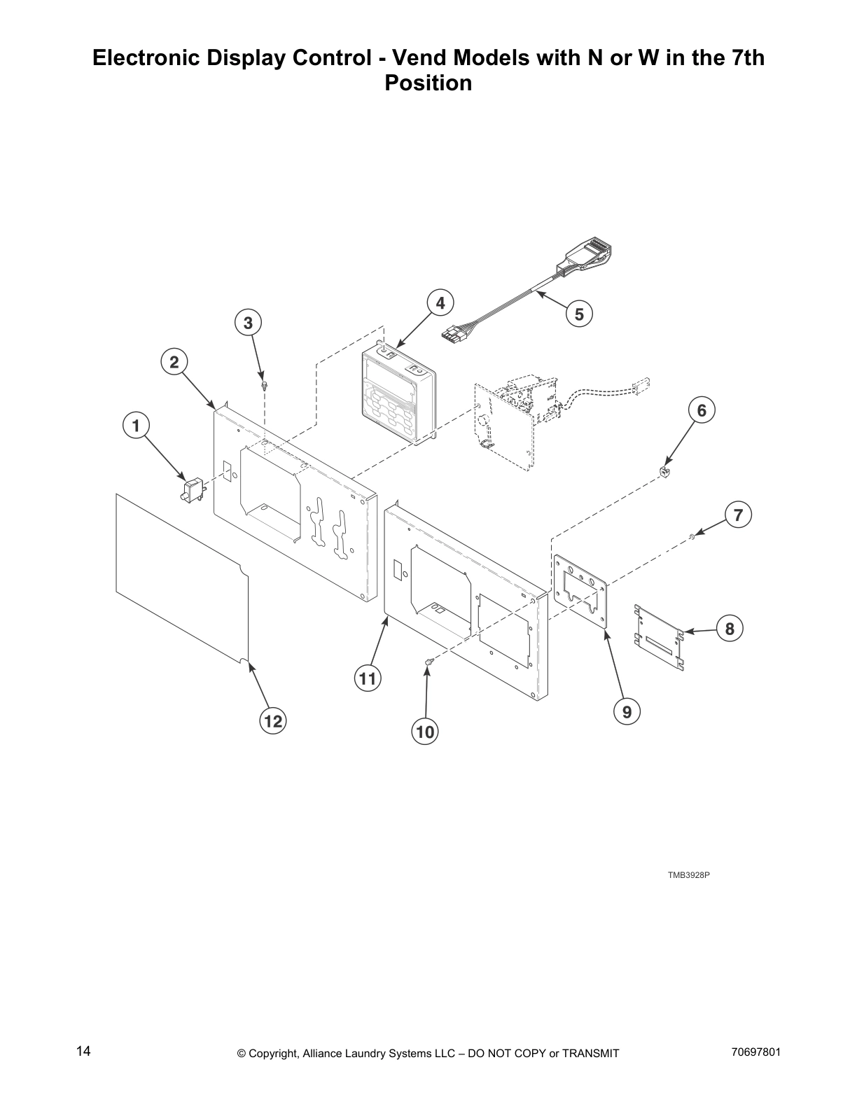 Electronic Display Control - Vend Models with N or W in the 7th 
Position