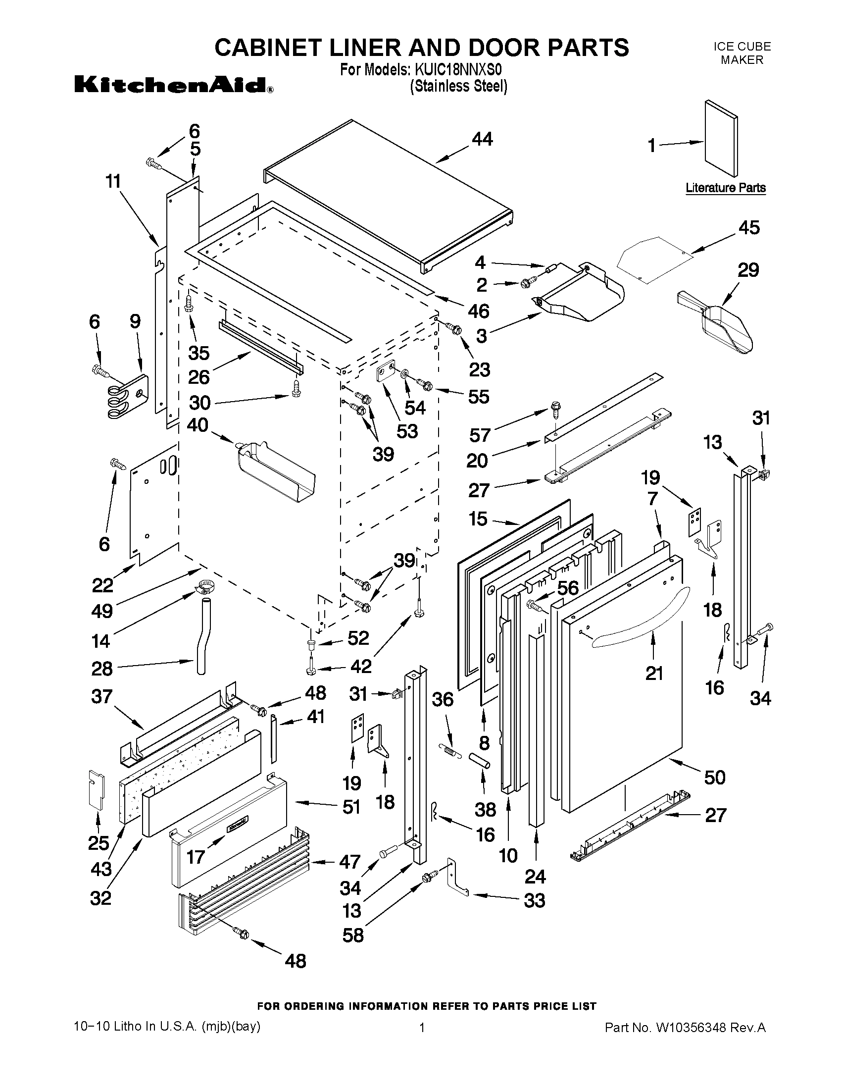 01 - CABINET LINER AND DOOR PARTS