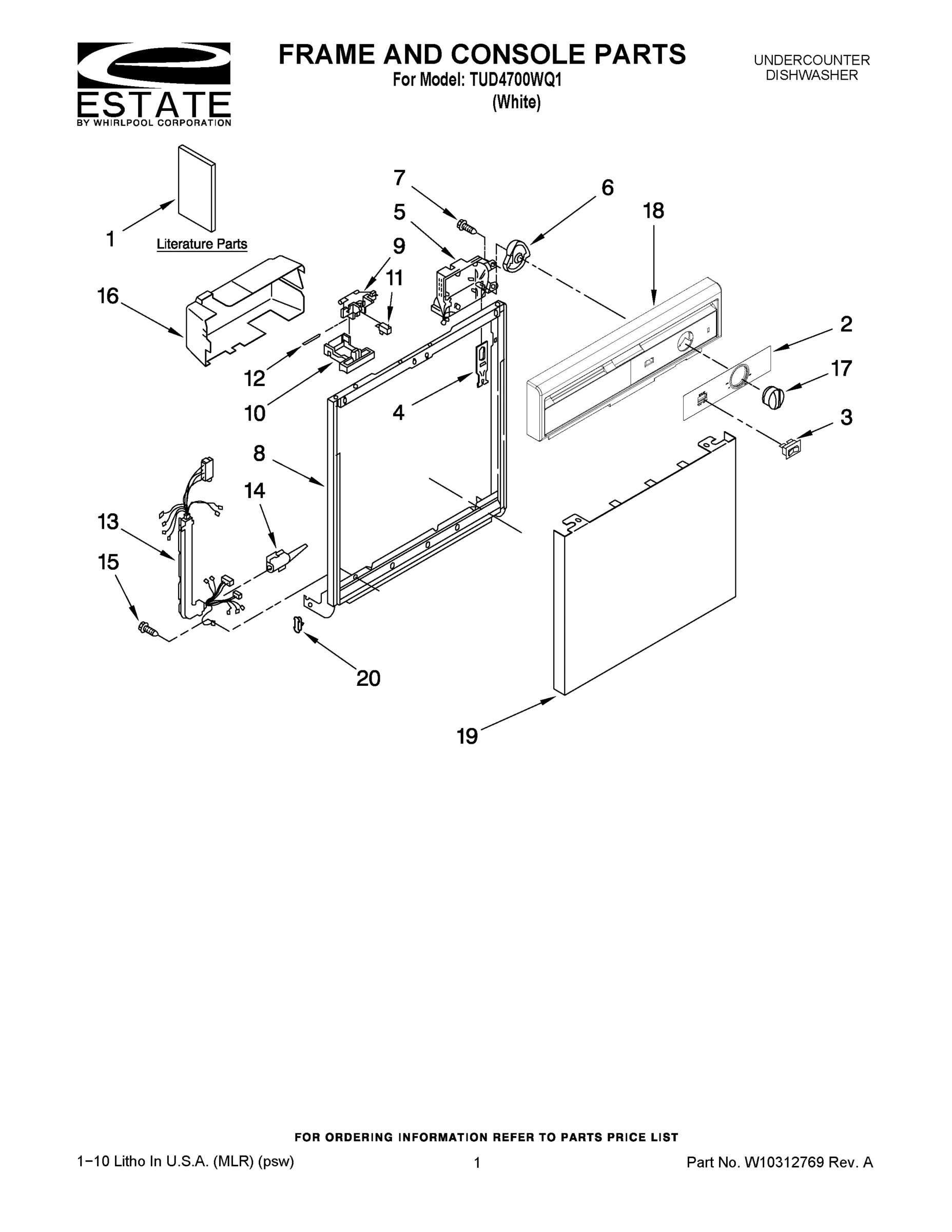 01 - FRAME AND CONSOLE PARTS