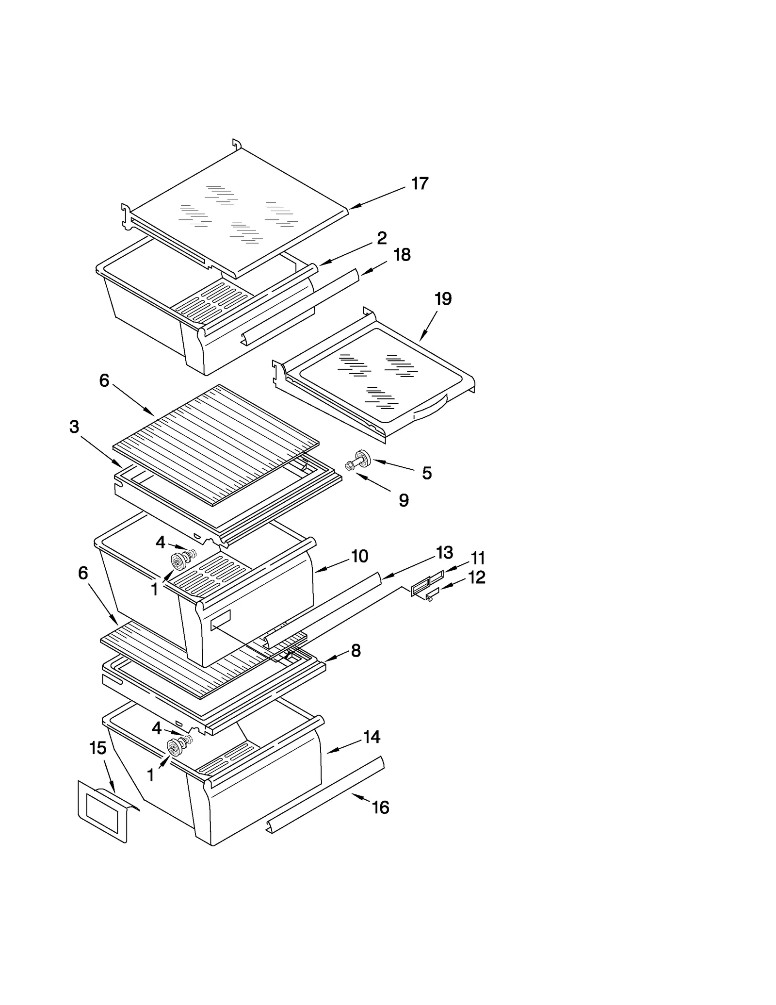 REFRIGERATOR SHELF PARTS