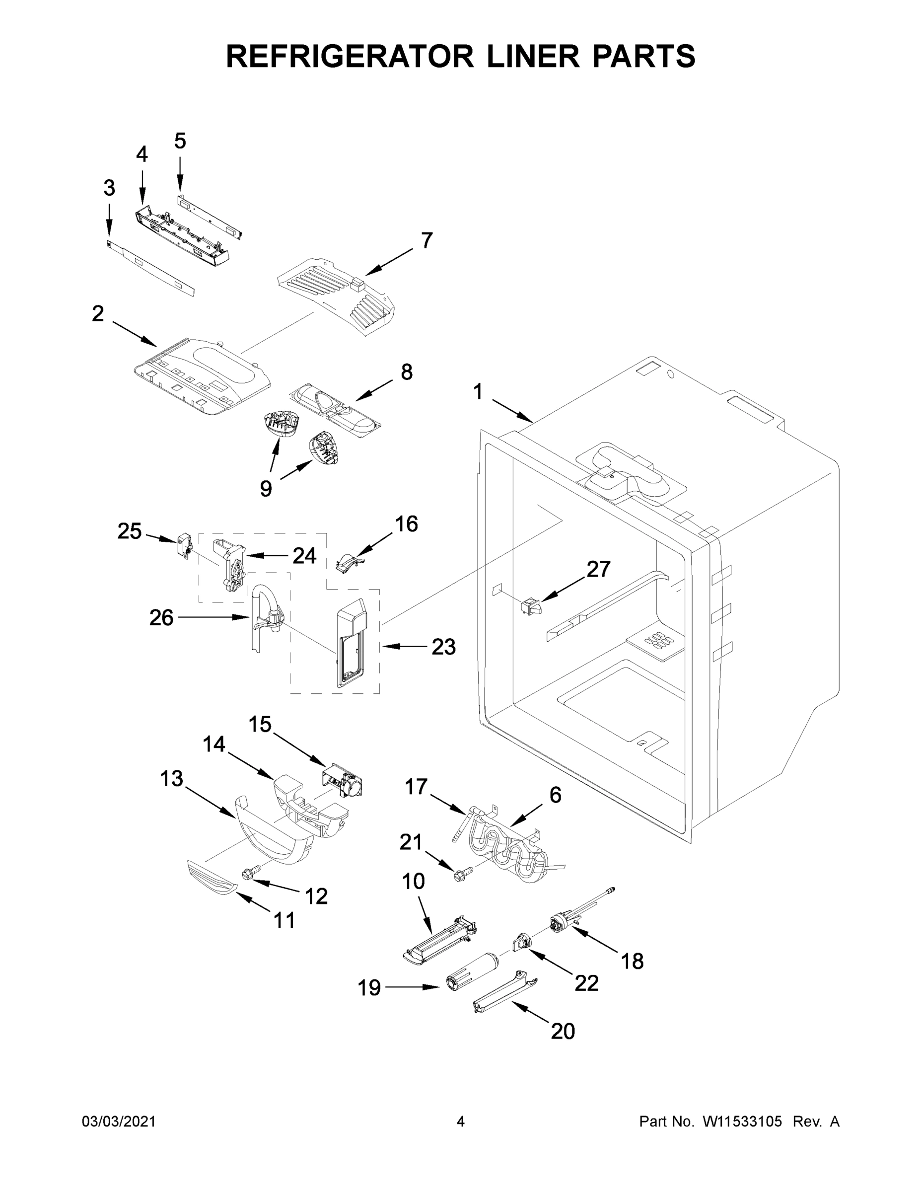 03 - REFRIGERATOR LINER PARTS