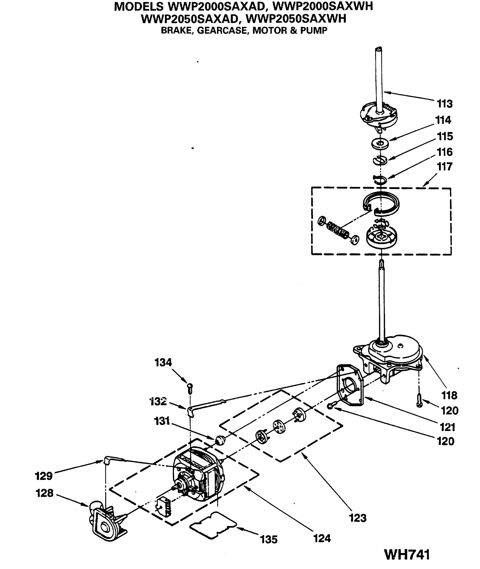 BRAKE, GEARCASE, MOTOR & PUMP
