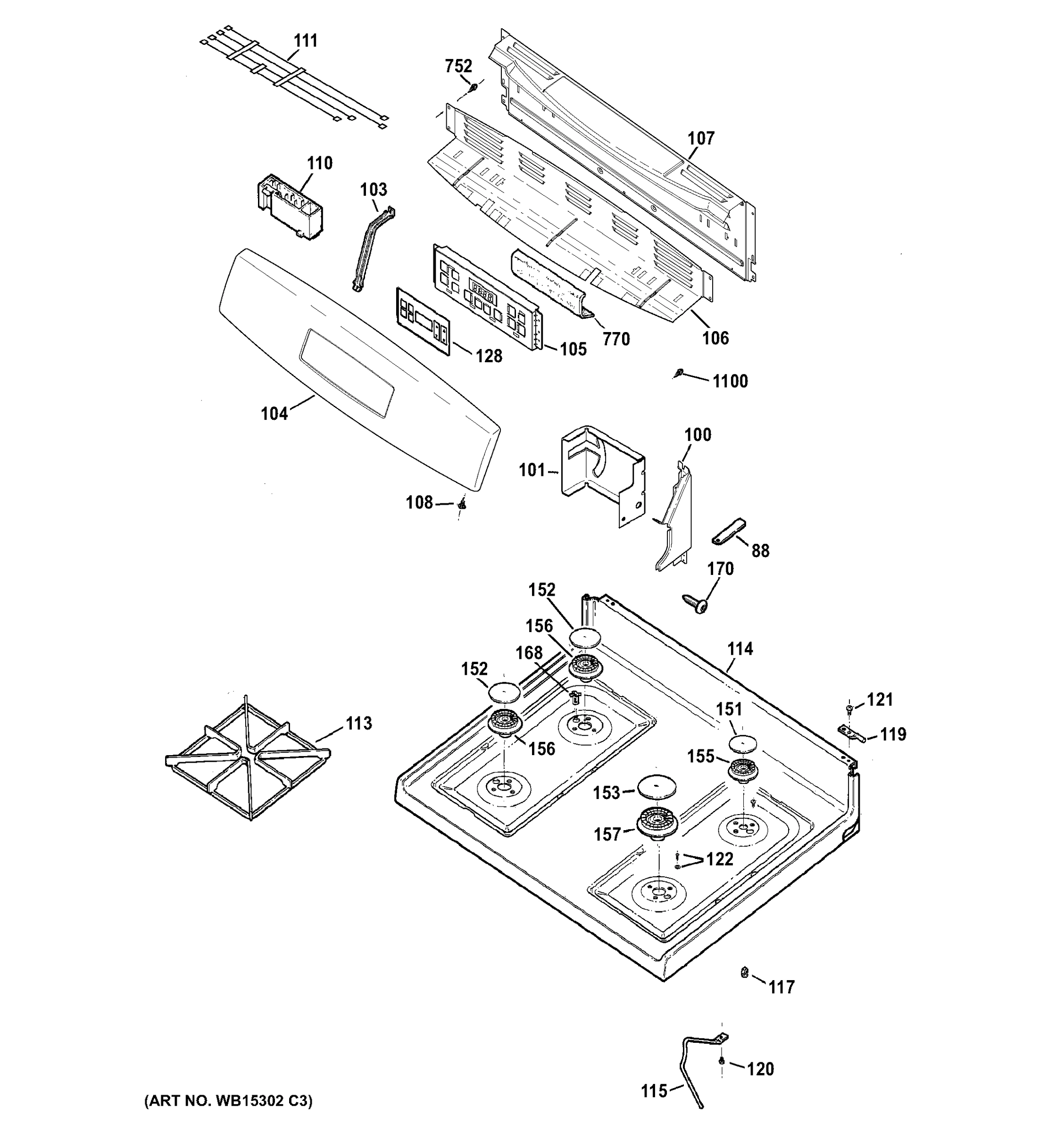CONTROL PANEL & COOKTOP