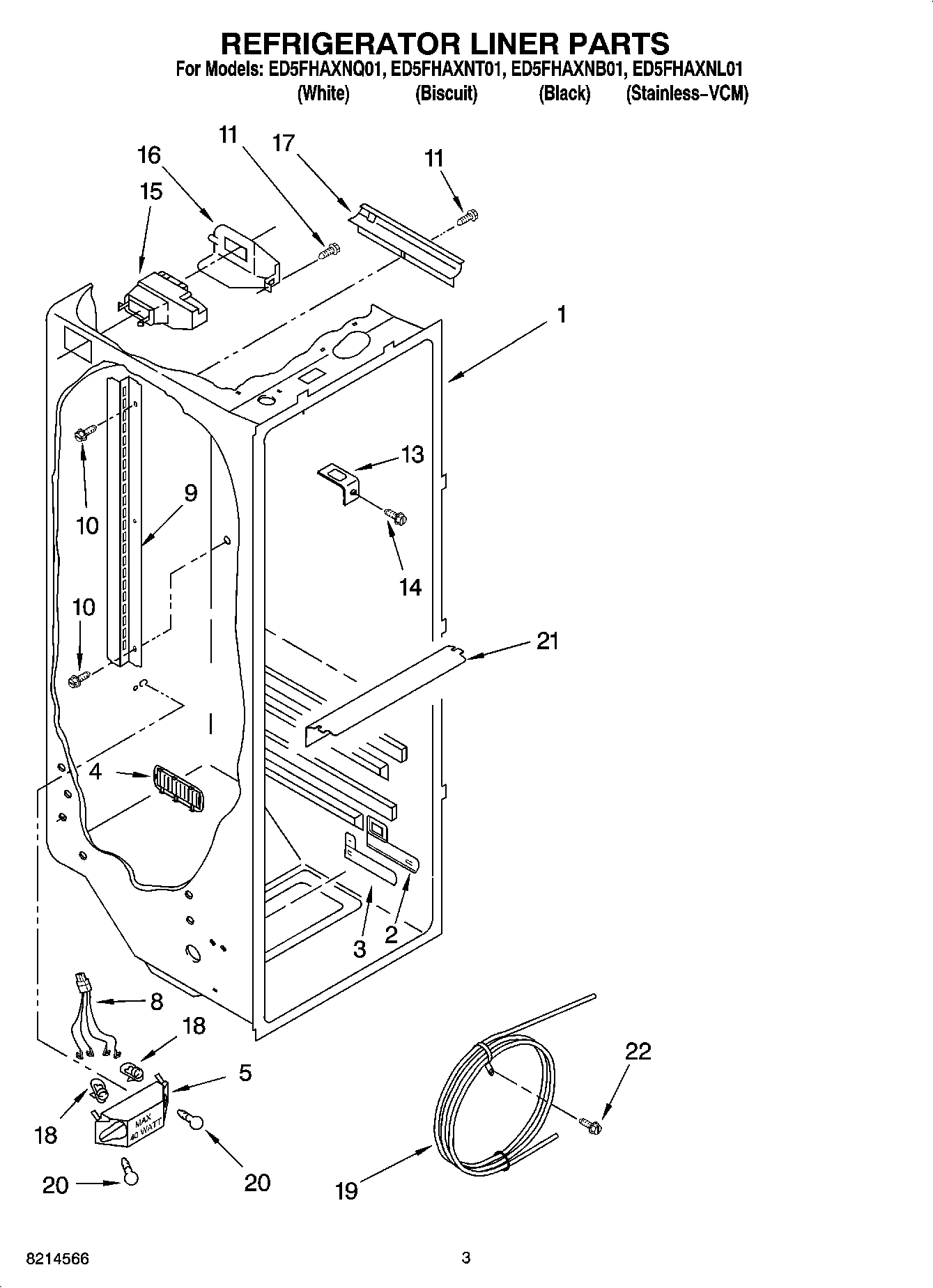02 - REFRIGERATOR LINER PARTS