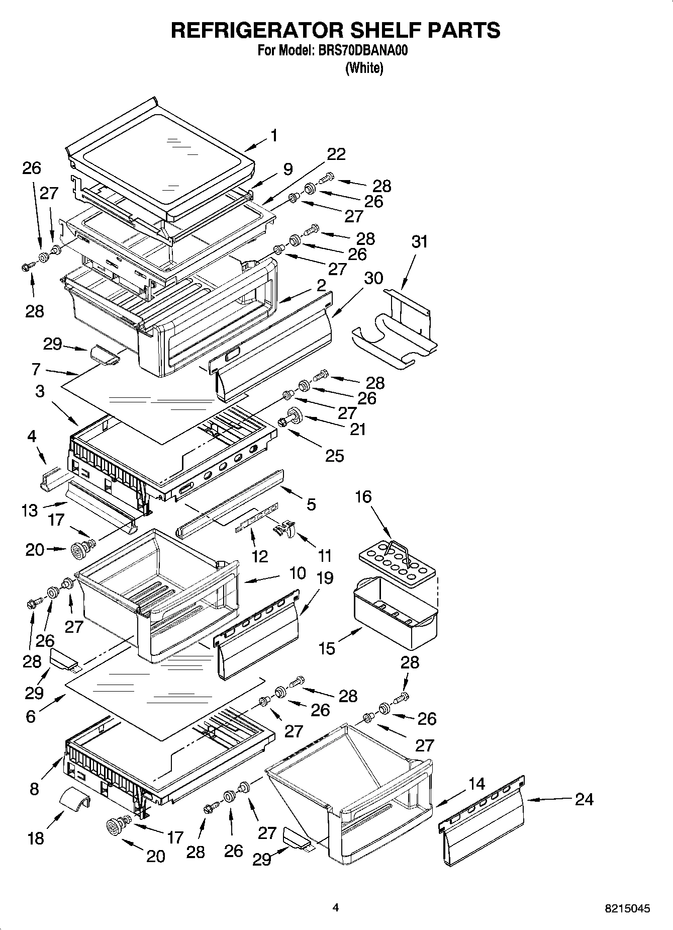 03 - REFRIGERATOR SHELF PARTS