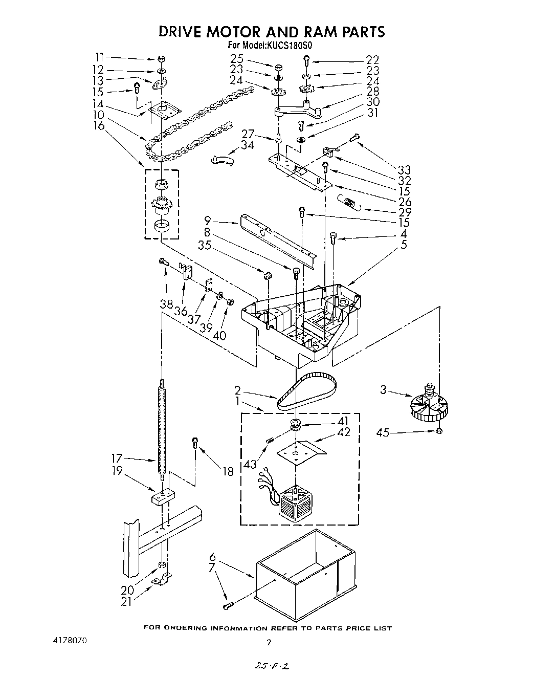 02 - DRIVE MOTOR AND RAM , LIT/OPTIONAL