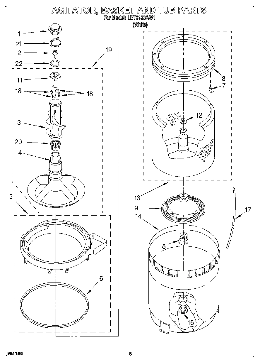 03 - AGITATOR, BASKET AND TUB