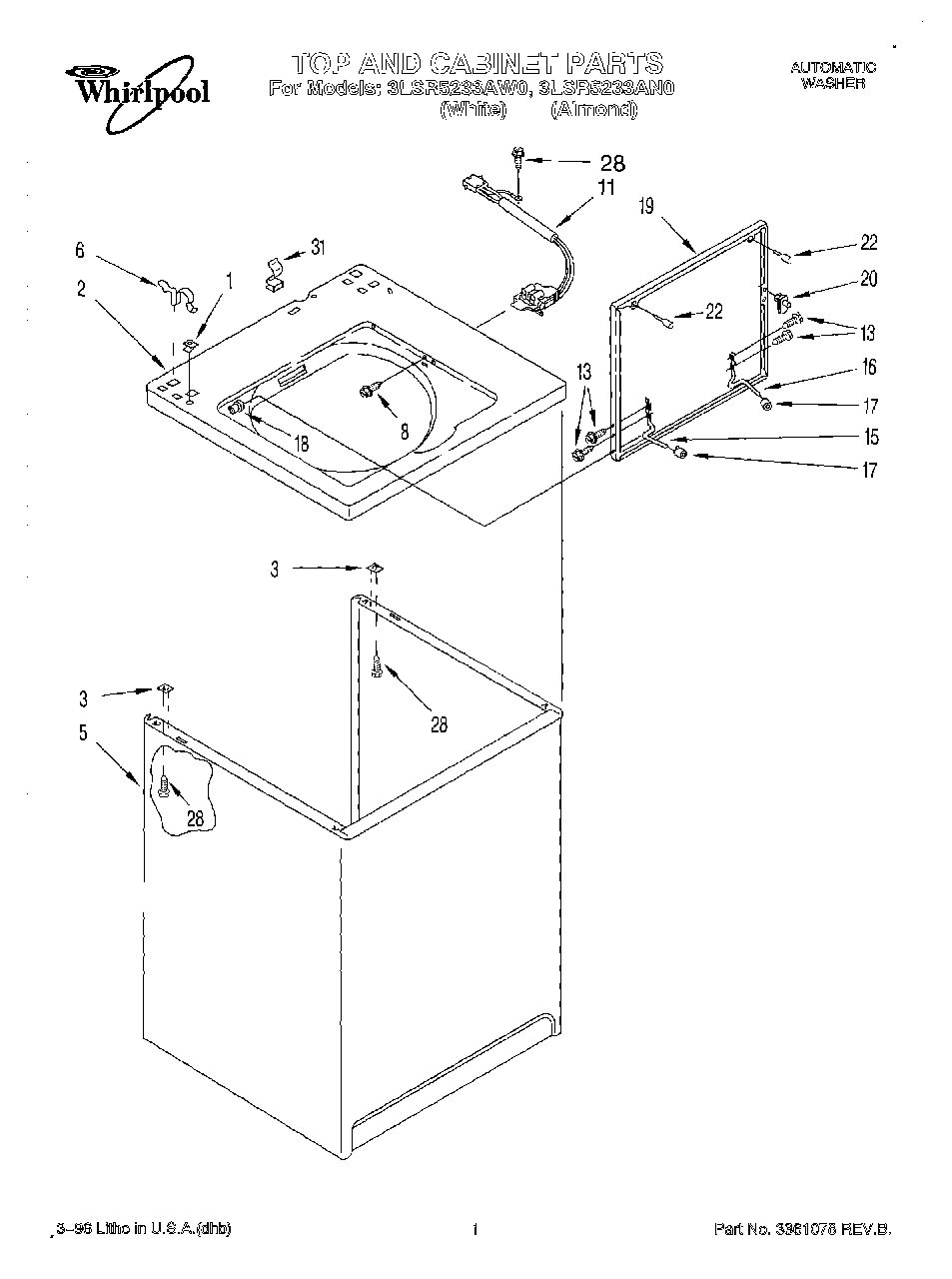 01 - TOP AND CABINET, LIT/OPTIONAL