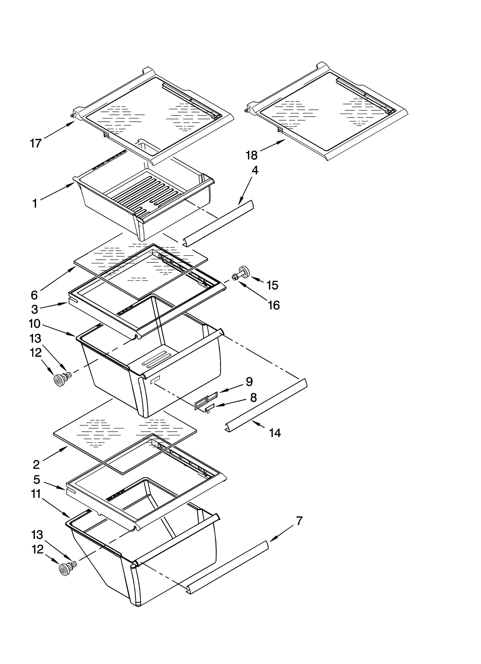 REFRIGERATOR SHELF PARTS