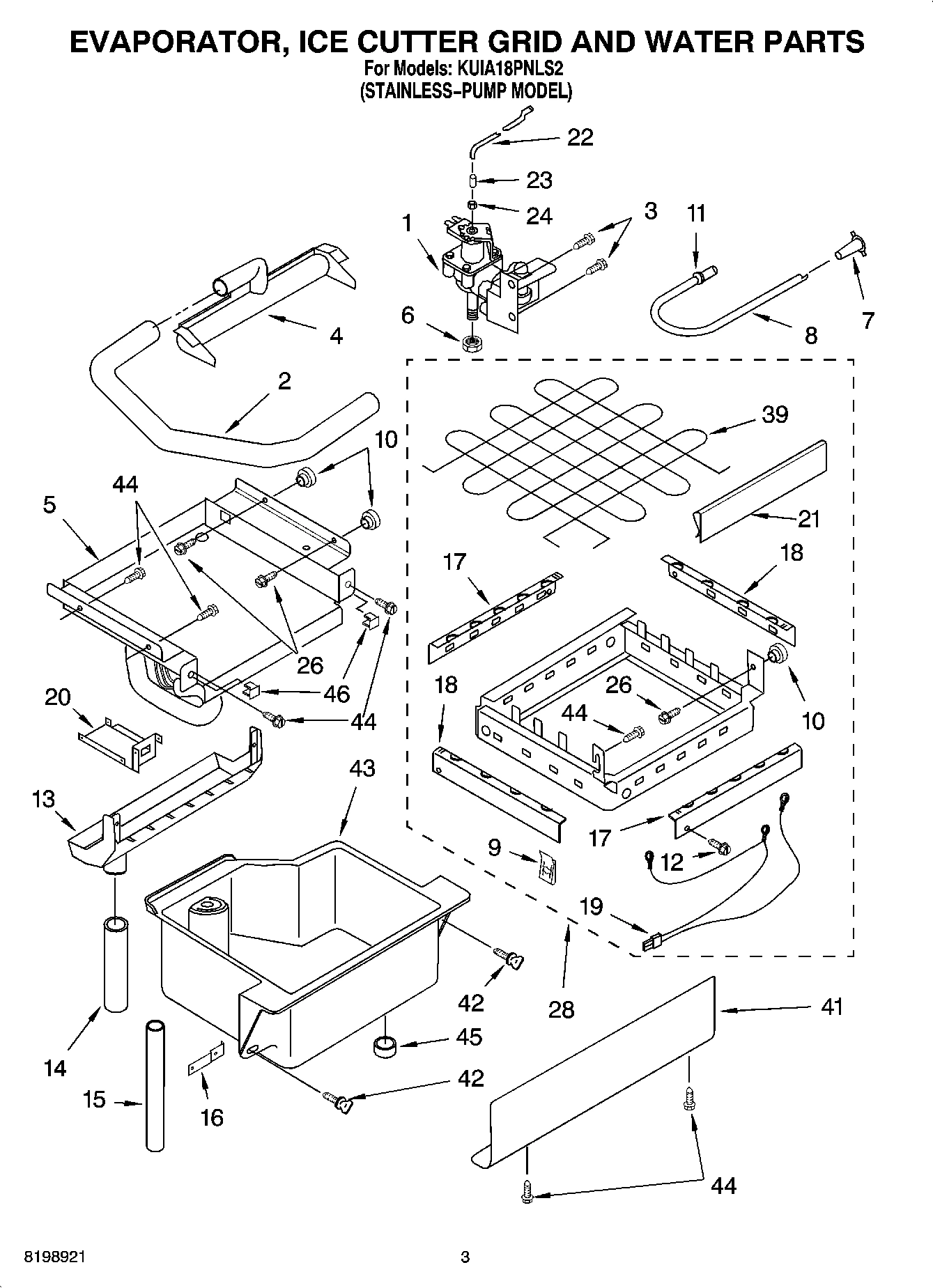 02 - EVAPORATOR ICE CUTTER GRID AND WATER PARTS
