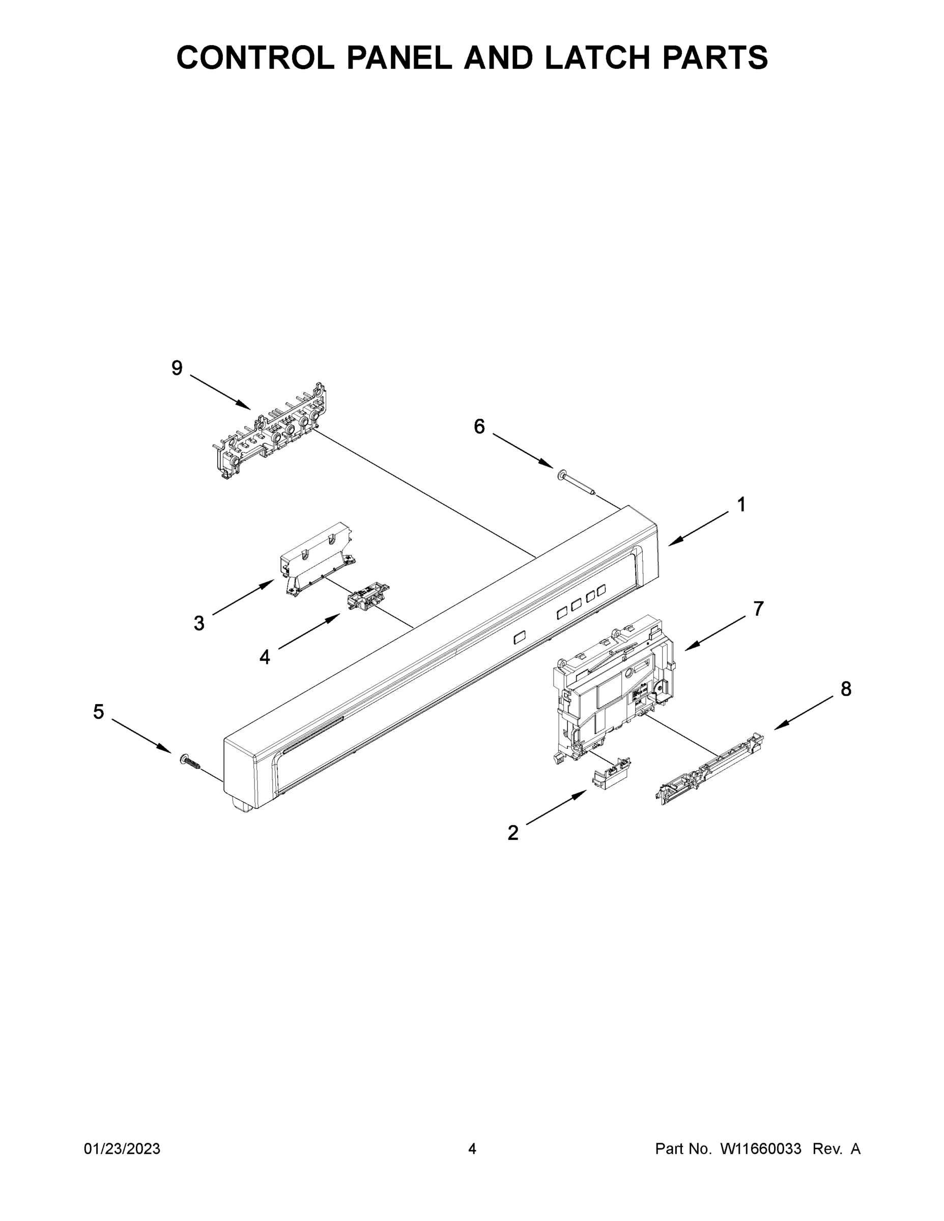 03 - CONTROL PANEL AND LATCH PARTS