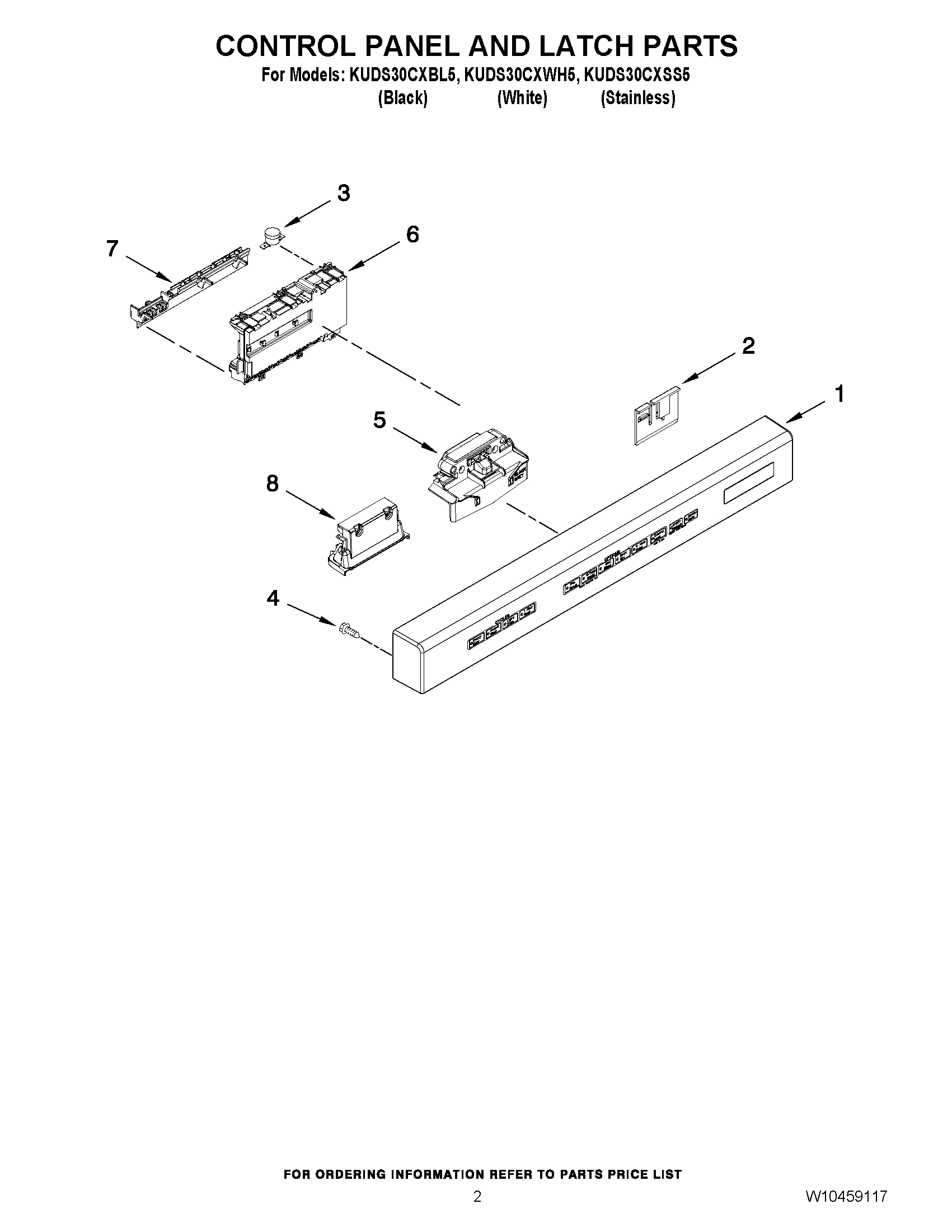 02 - CONTROL PANEL AND LATCH PARTS