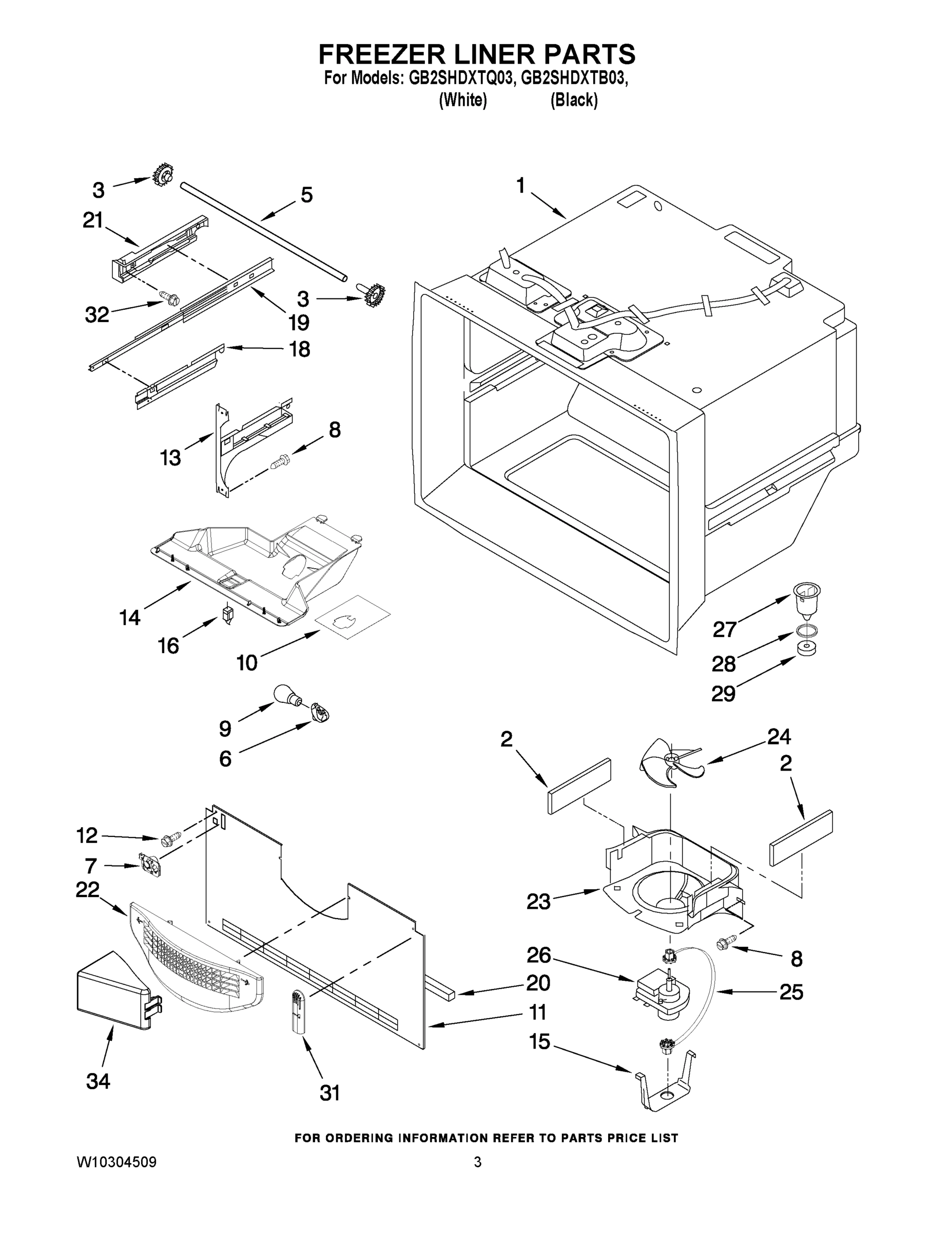 02 - FREEZER LINER PARTS