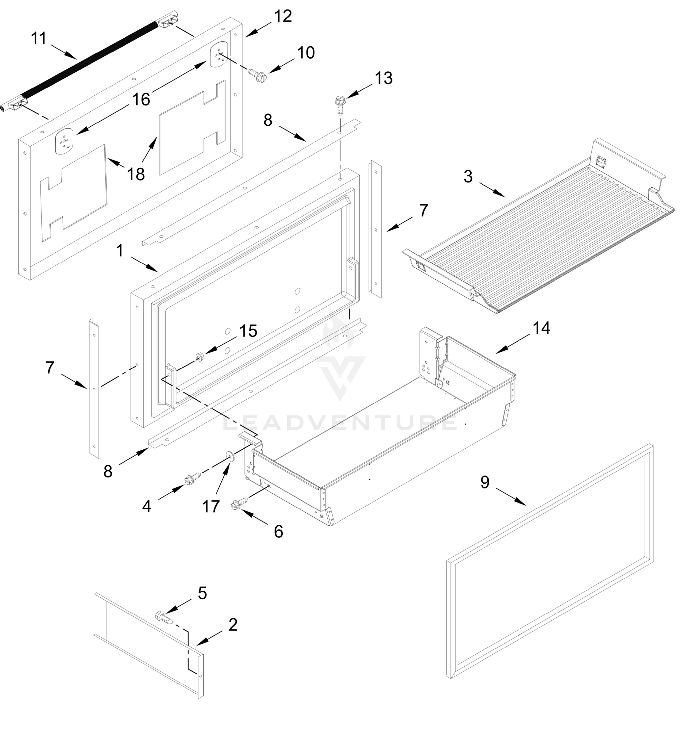 FREEZER DOOR AND BASKET PARTS