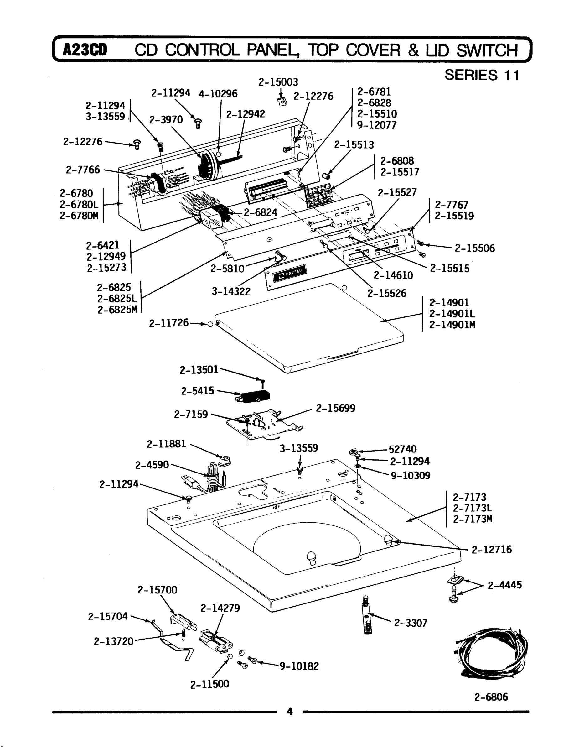 02 - CD CONTROL PANEL, TOP COVER & LID SWITCH