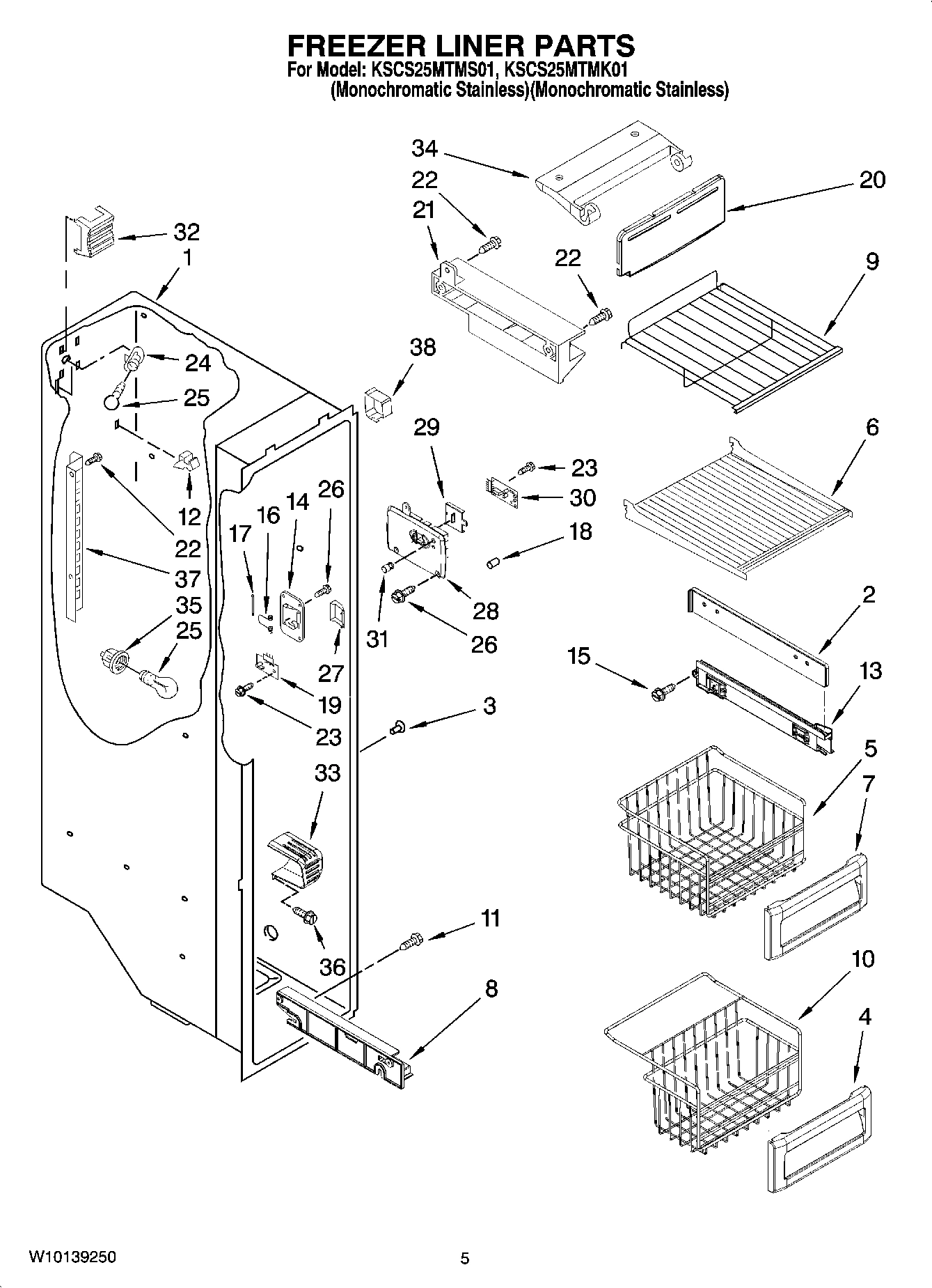 04 - FREEZER LINER PARTS