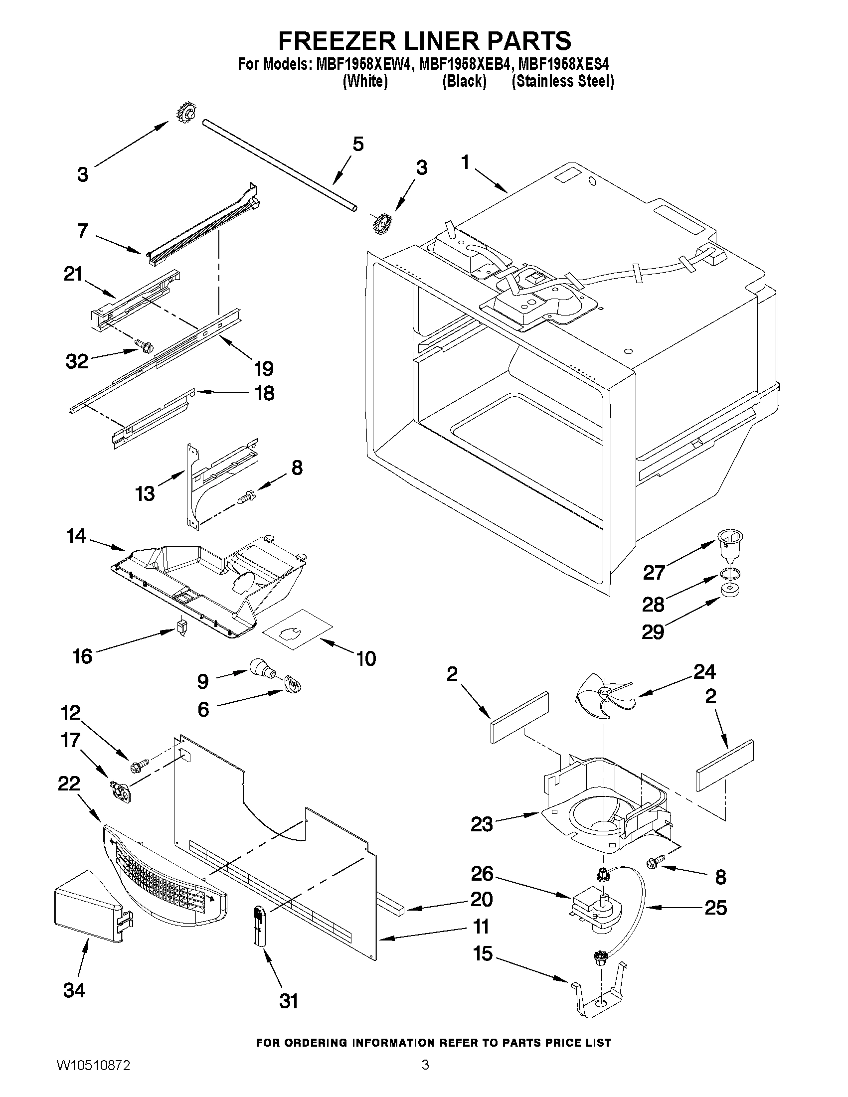 02 - FREEZER LINER PARTS