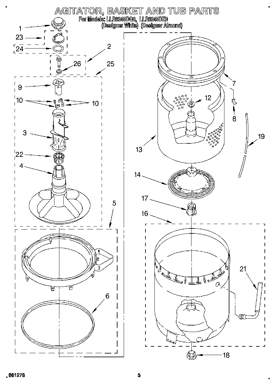 03 - AGITATOR, BASKET AND TUB