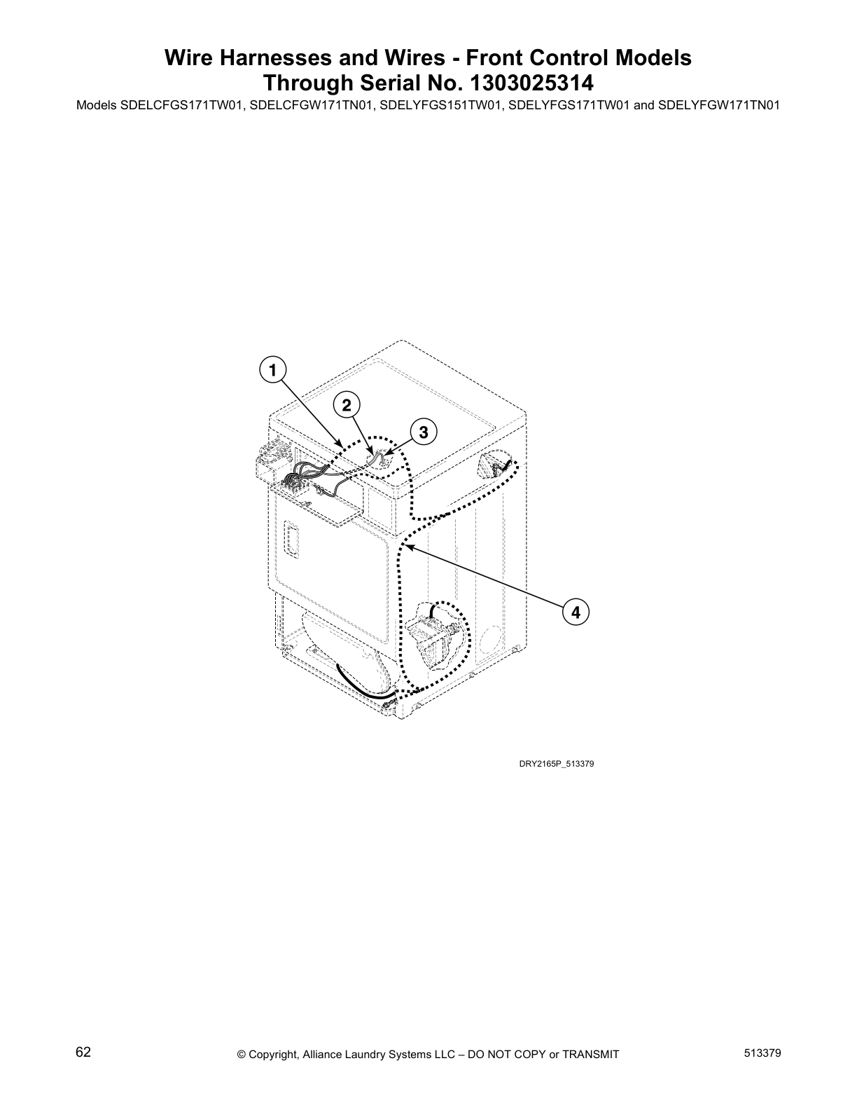 Wire Harnesses and Wires - Front Control Models 
Through Serial No. 1303025314