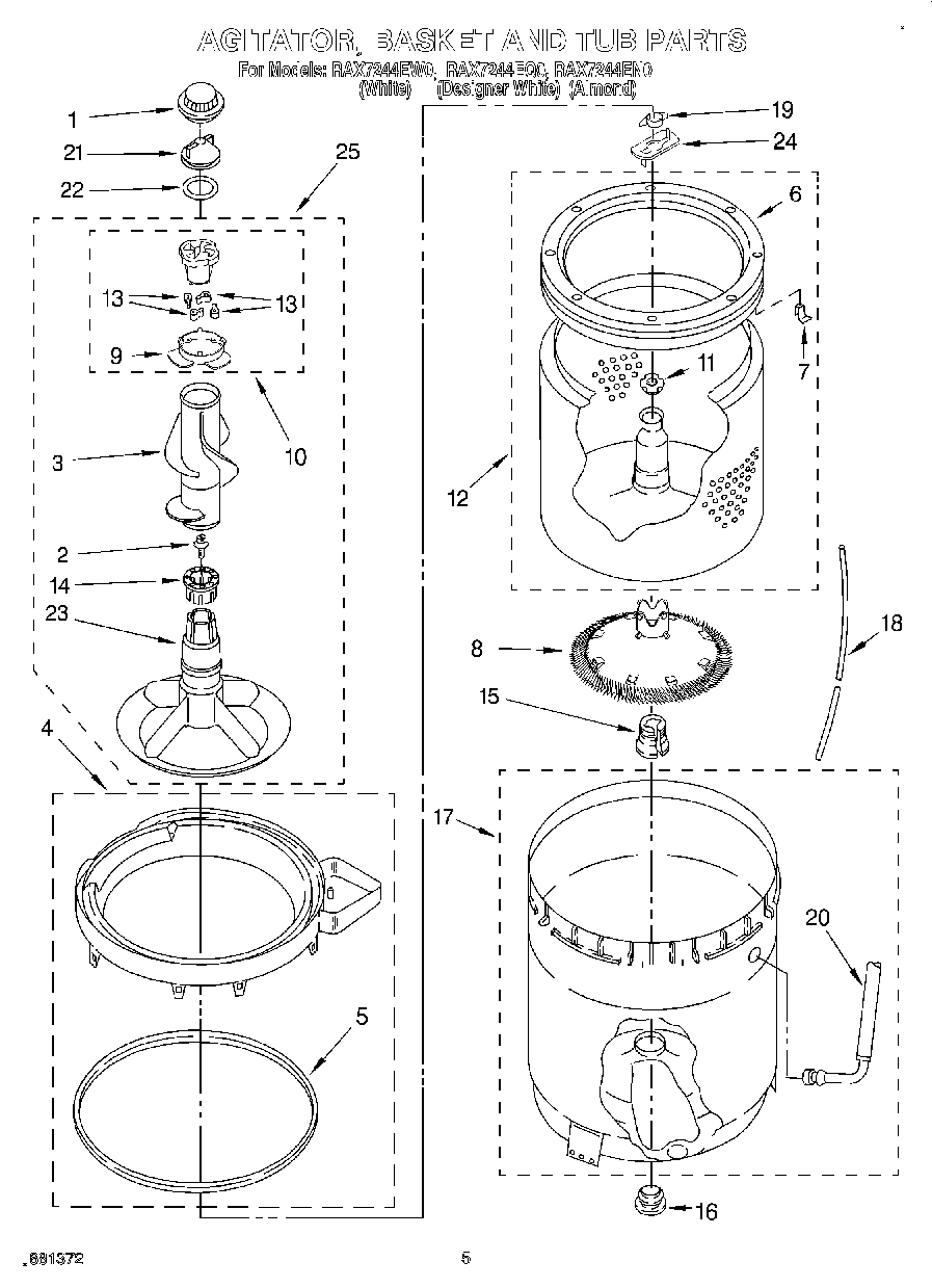 03 - AGITATOR, BASKET AND TUB