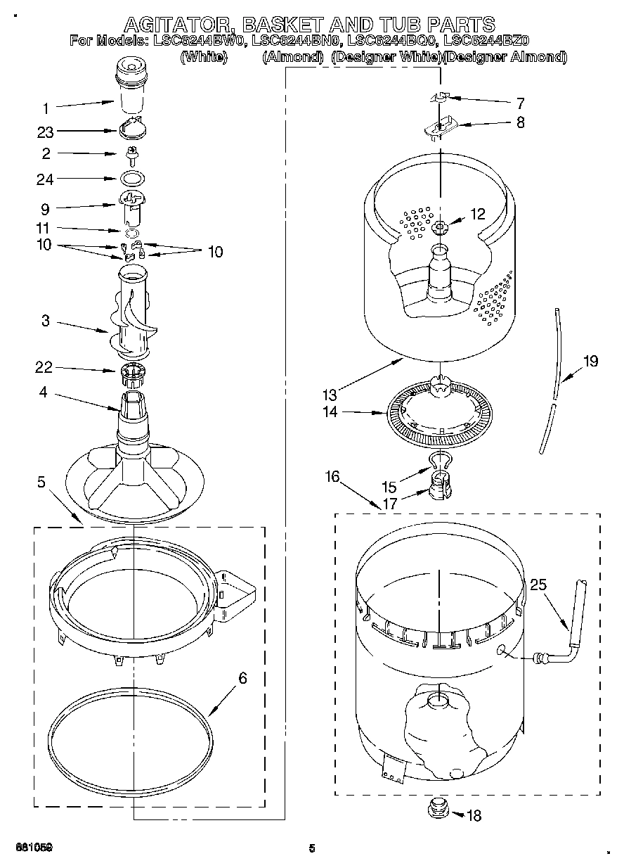 03 - AGITATOR, BASKET AND TUB