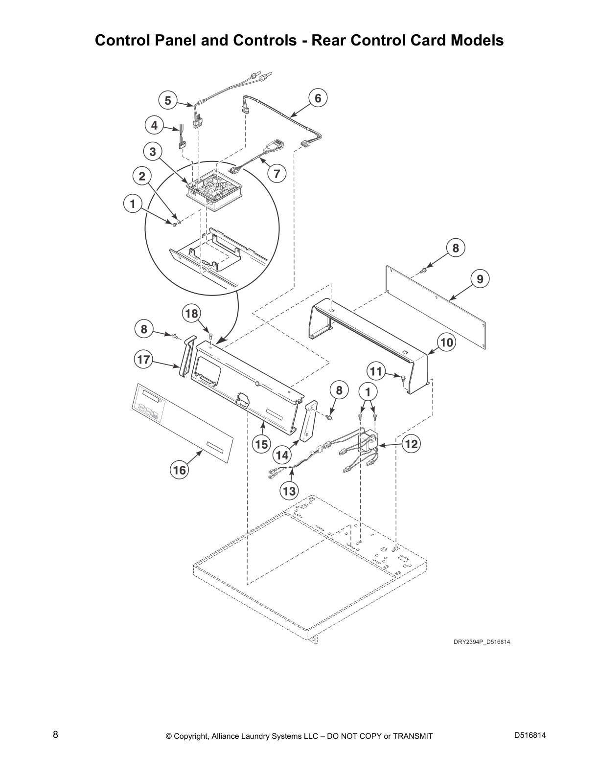 Control Panel and Controls - Rear Control Card Models