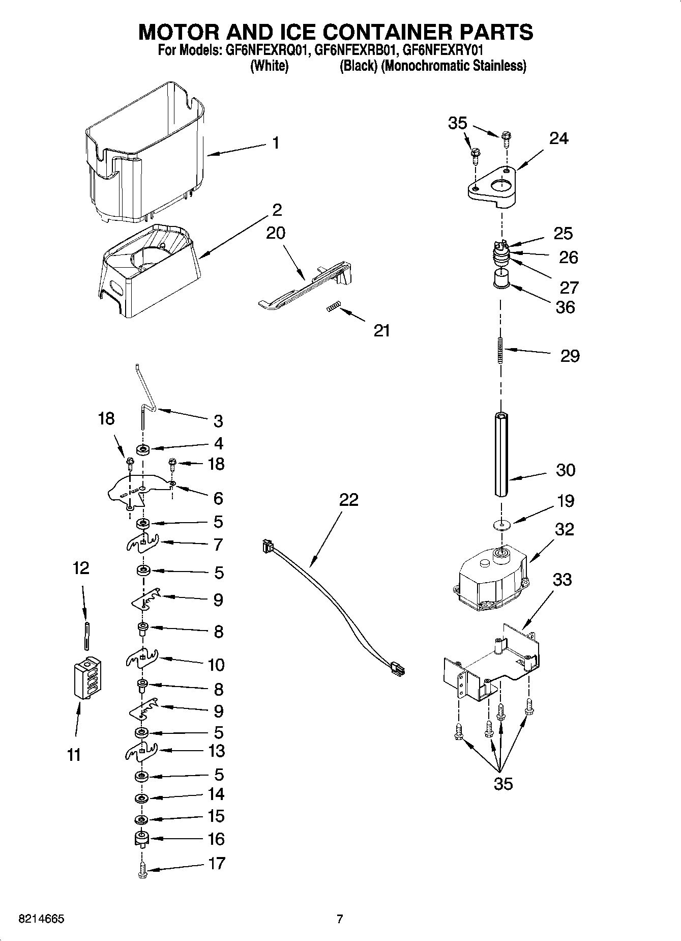 05 - MOTOR AND ICE CONTAINER PARTS