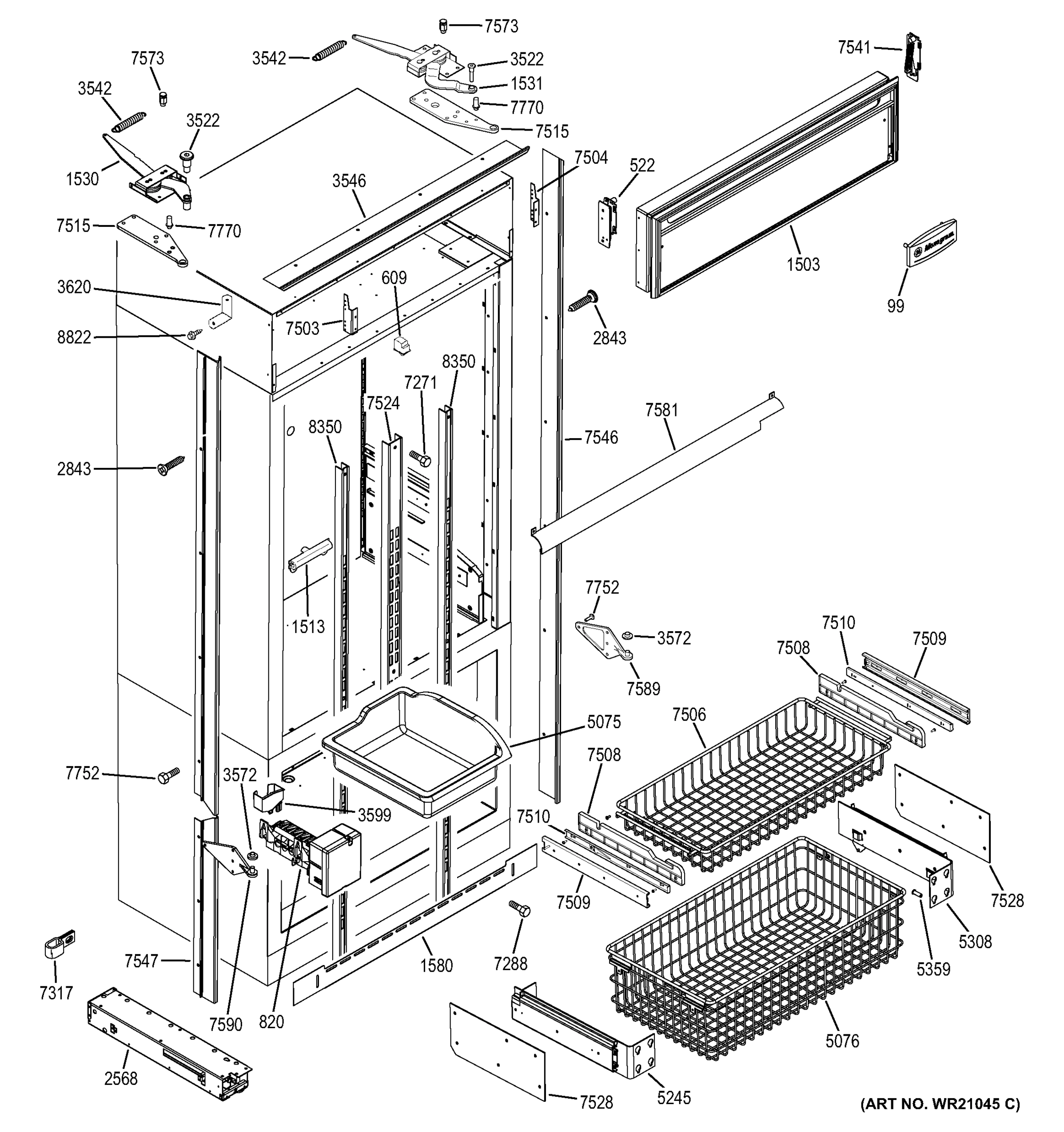 FREEZER SECTION, TRIM & COMPONENTS