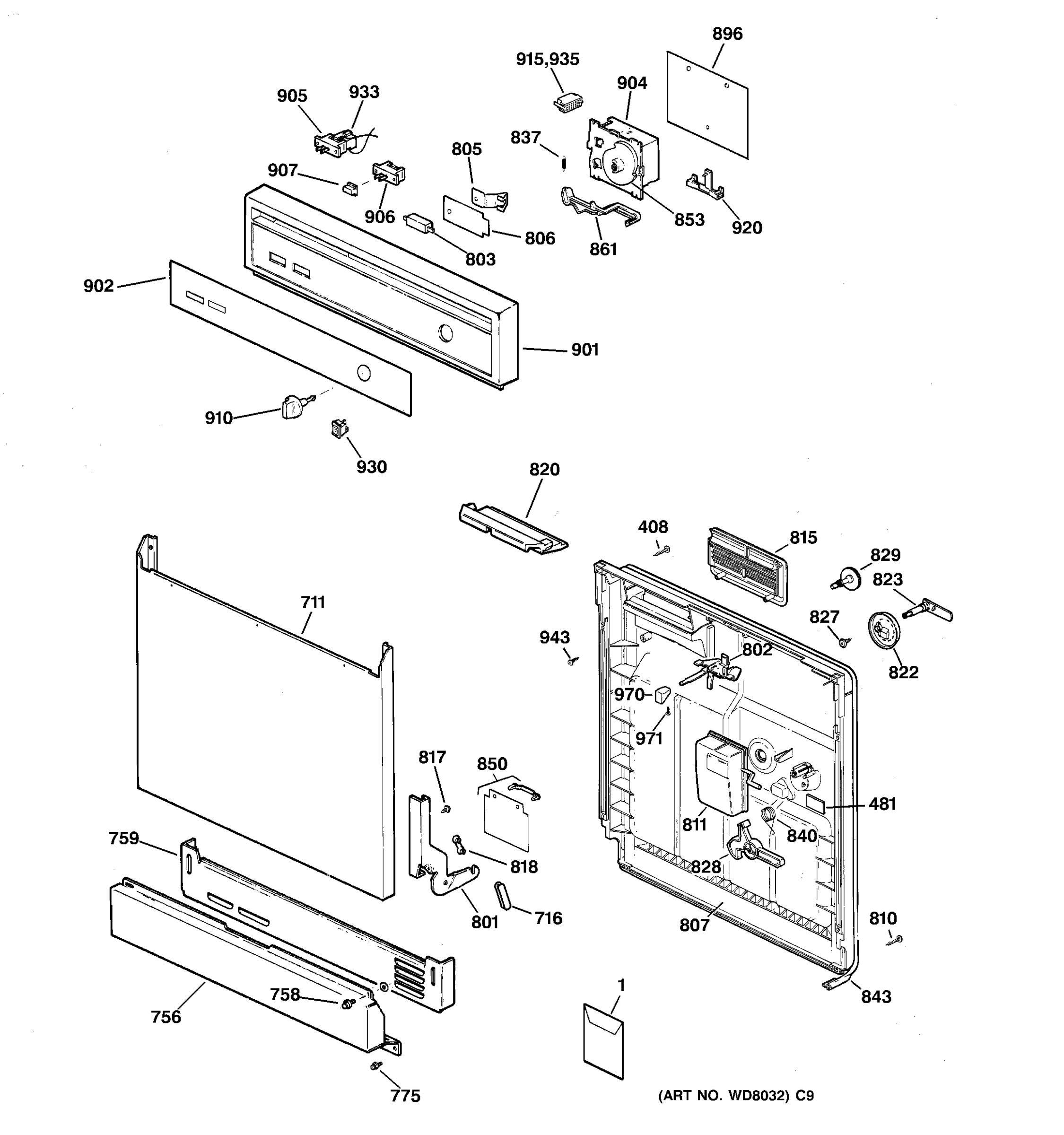 ESCUTCHEON & DOOR ASSEMBLY