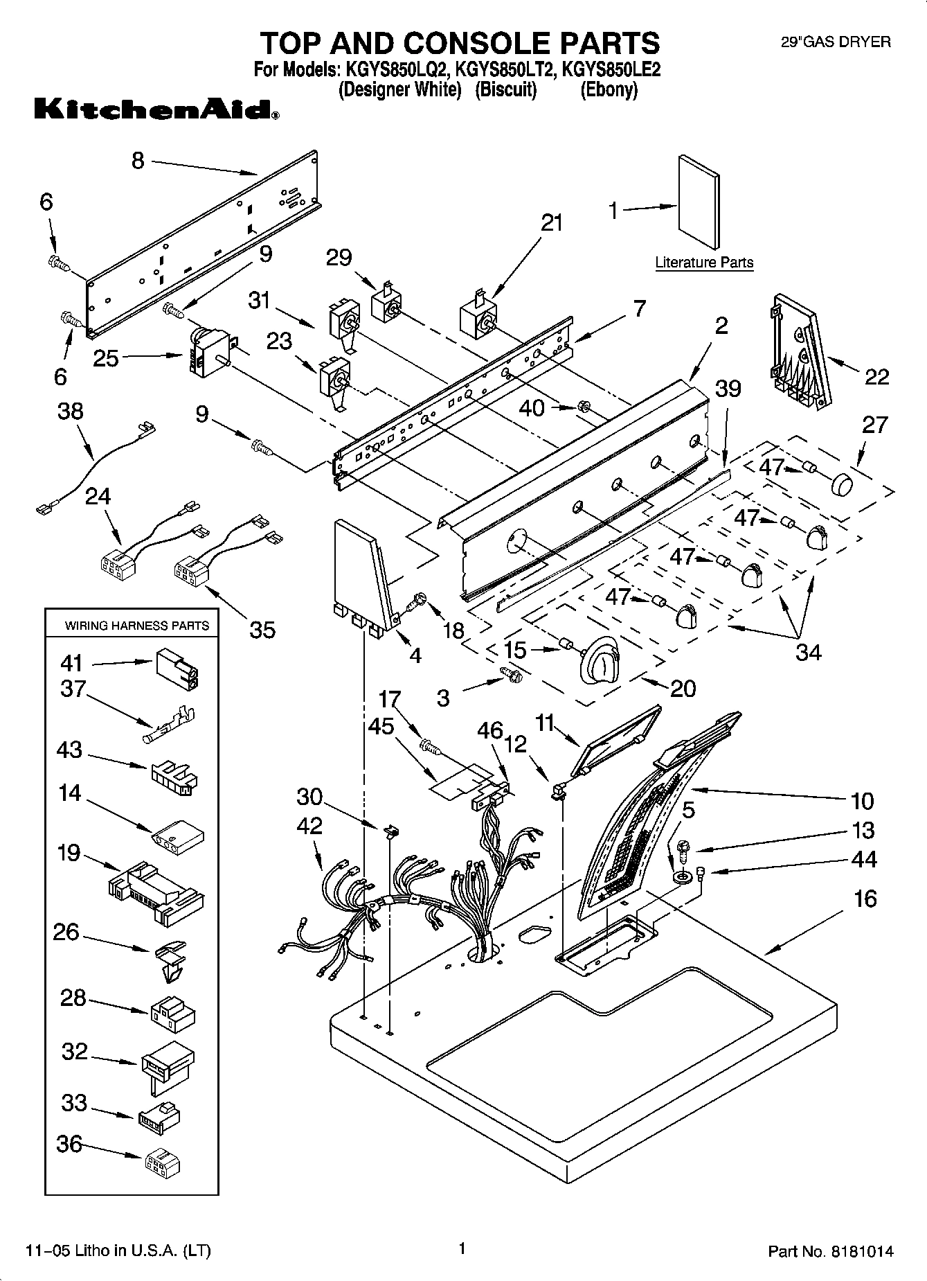 01 - TOP AND CONSOLE PARTS