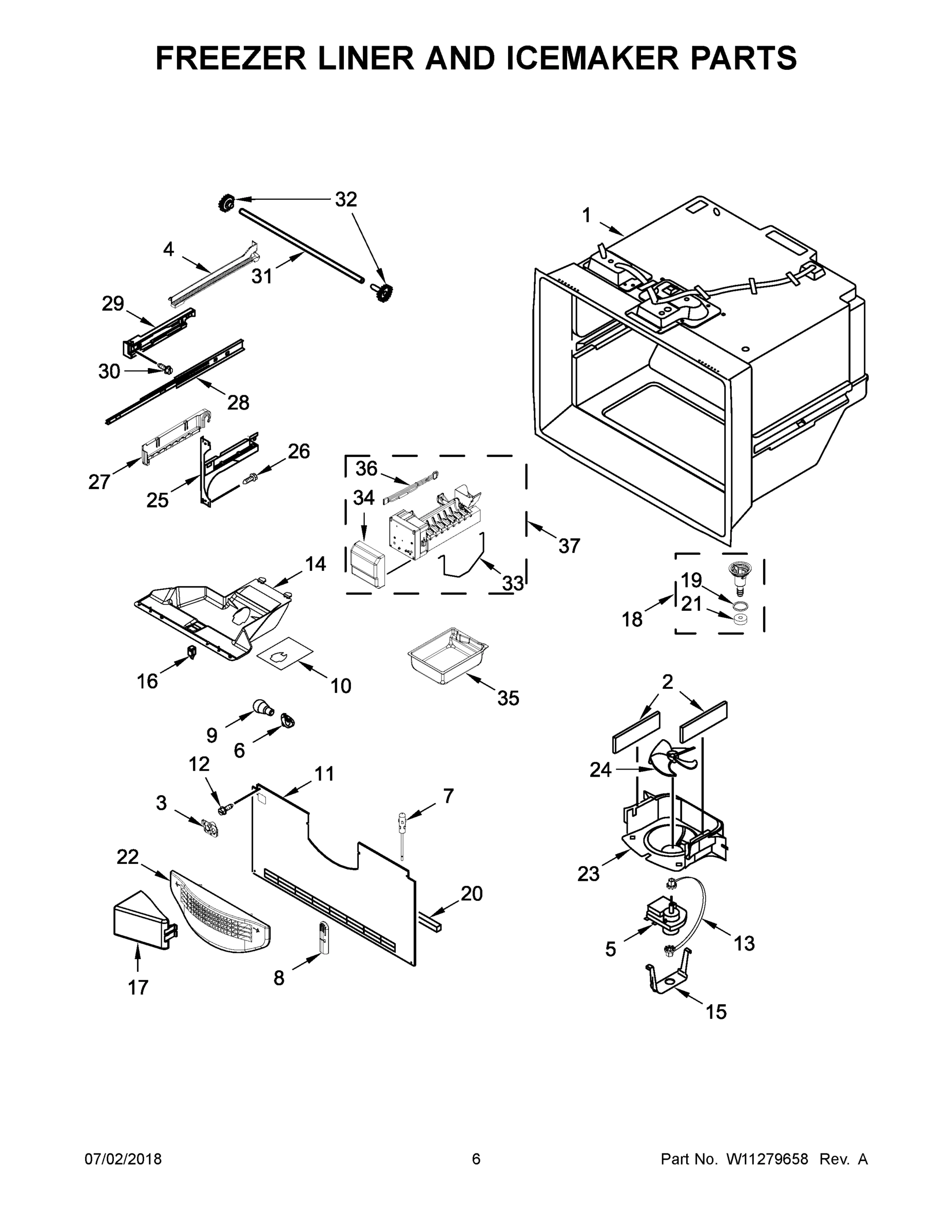 04 - FREEZER LINER AND ICEMAKER PARTS