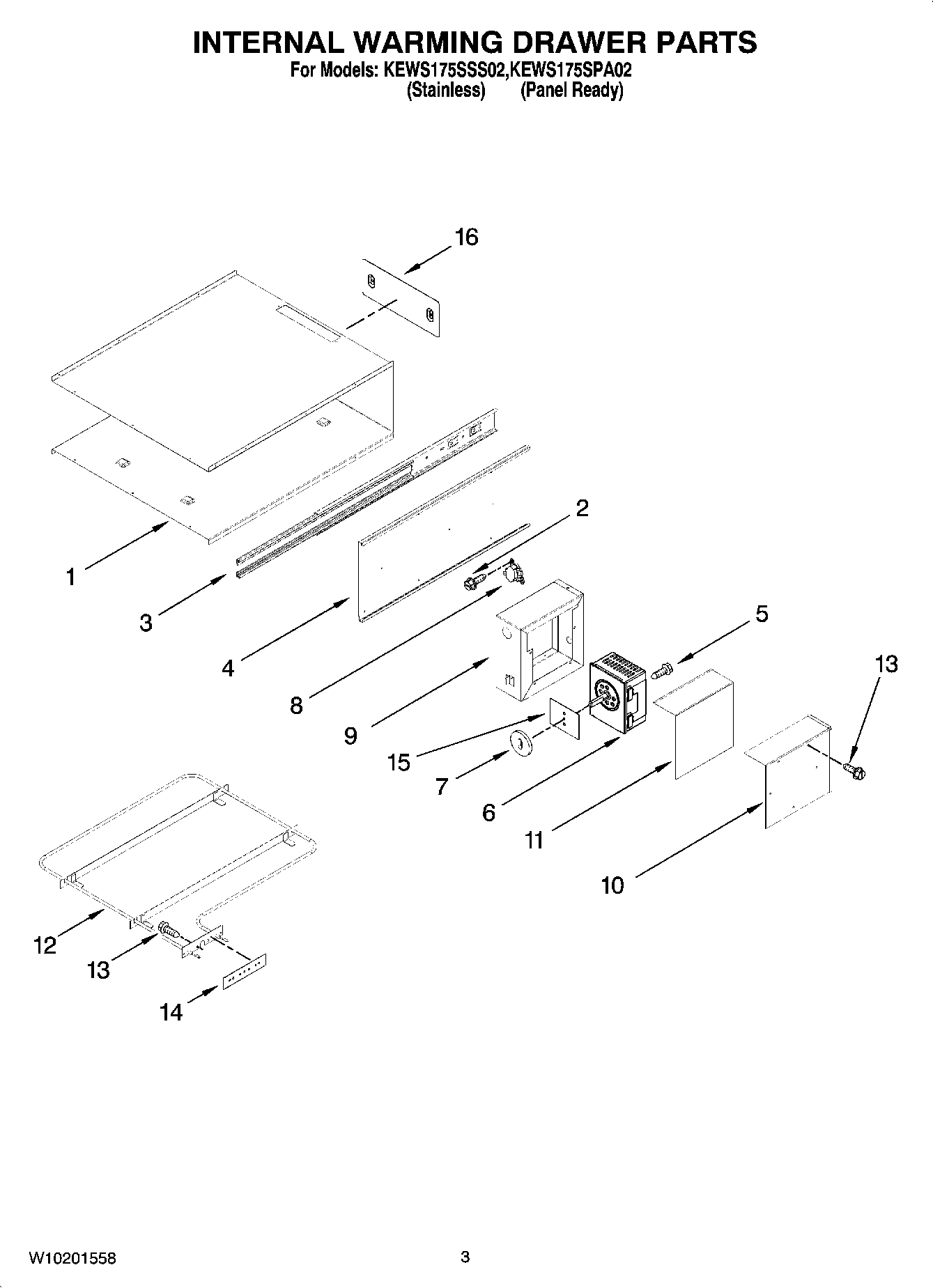 02 - INTERNAL WARMING DRAWER PARTS