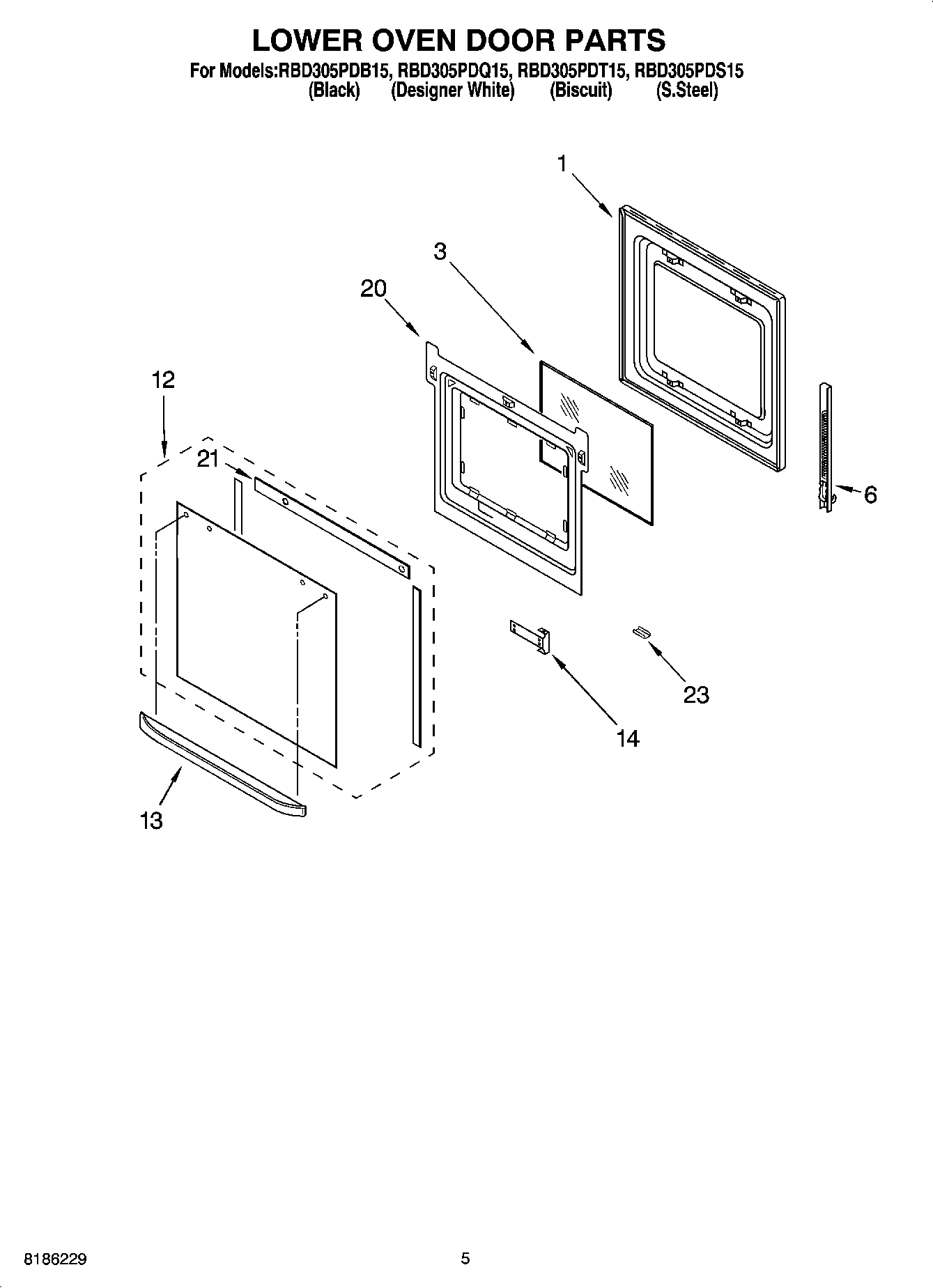 03 - LOWER OVEN DOOR PARTS