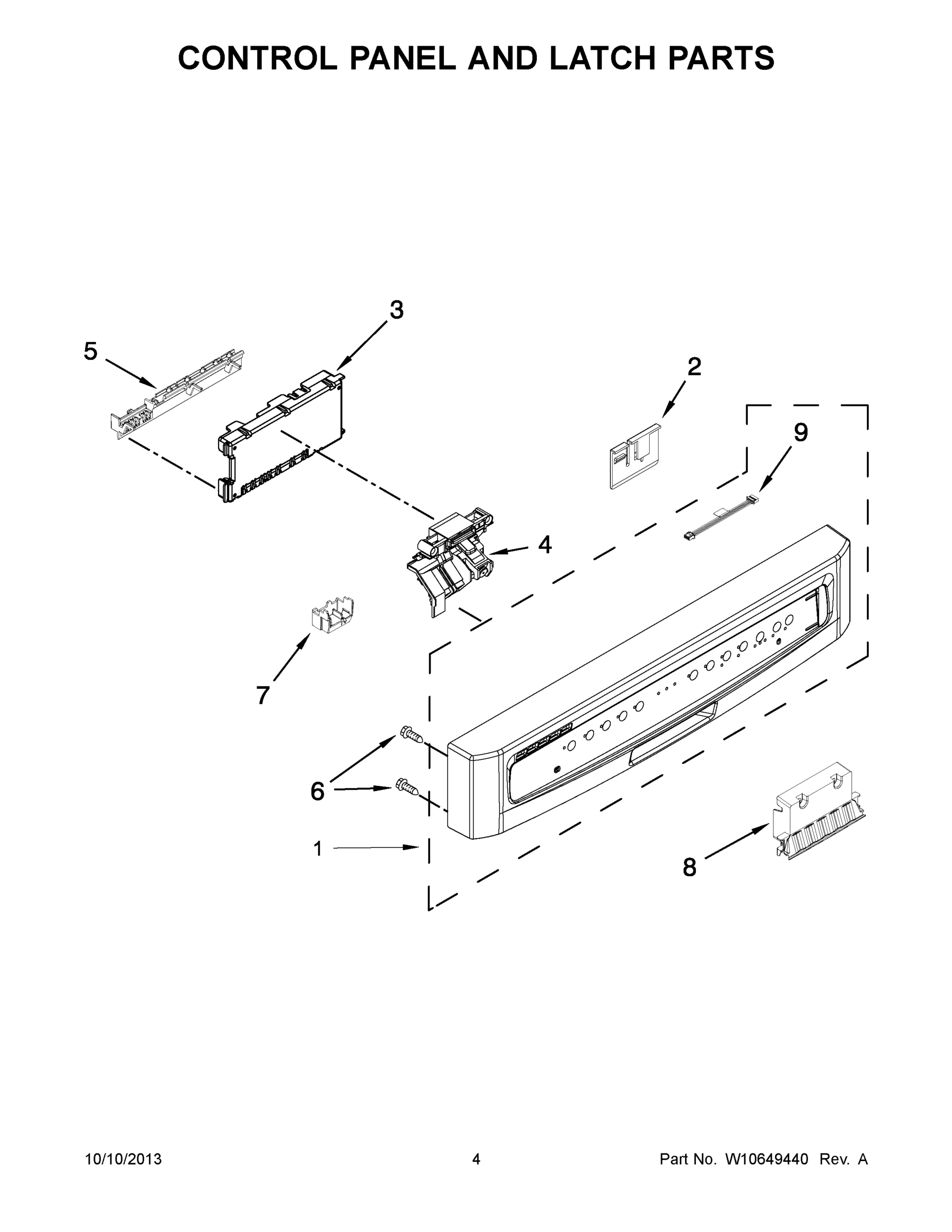 03 - CONTROL PANEL AND LATCH PARTS