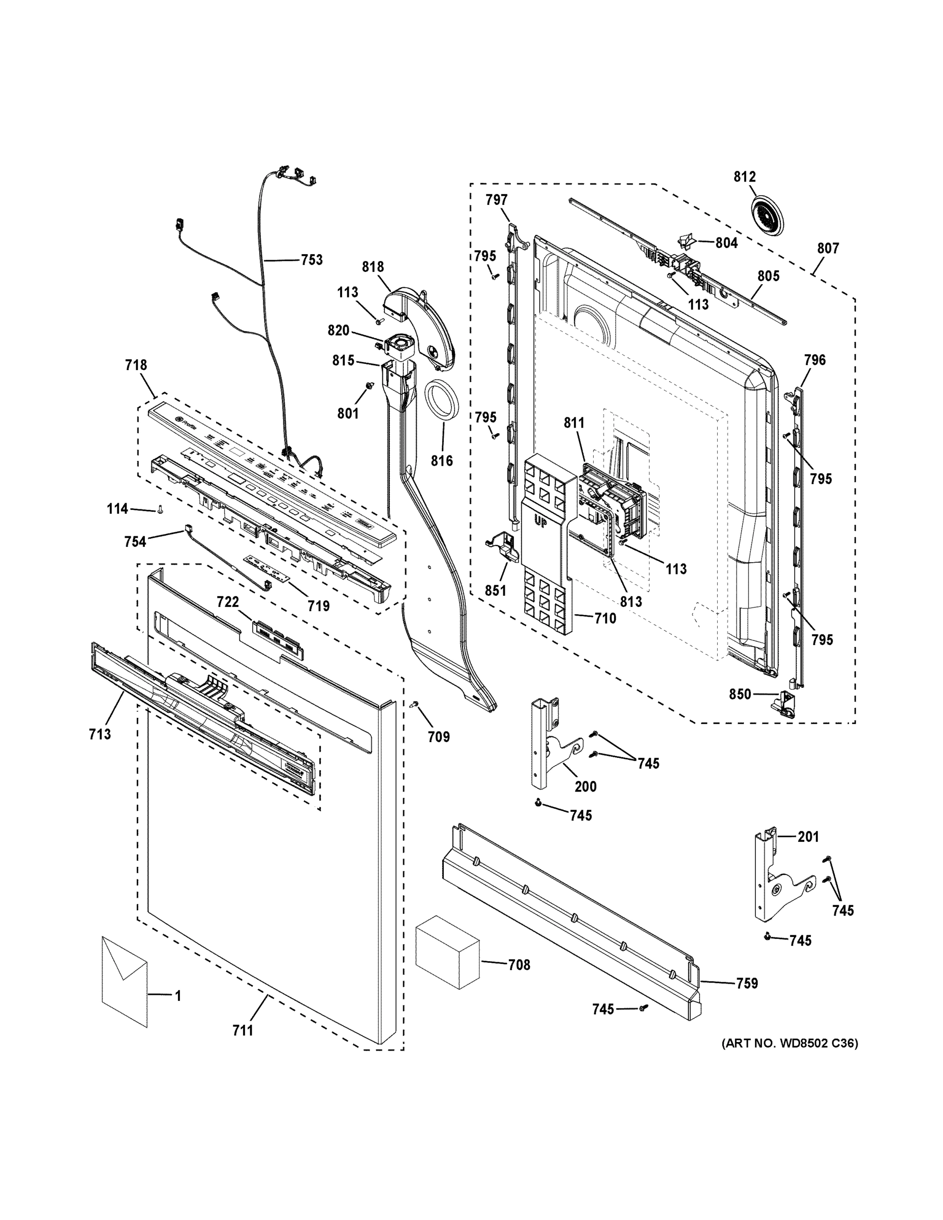 ESCUTCHEON & DOOR ASSEMBLY