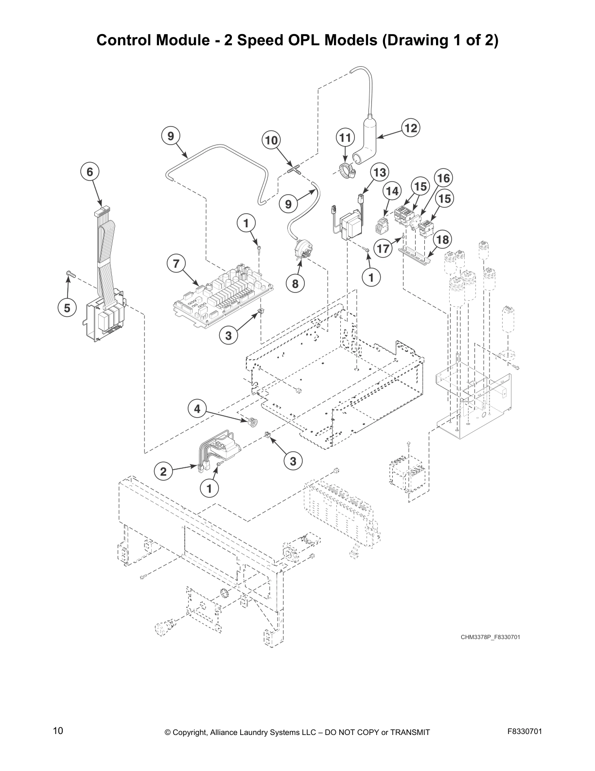 Control Module - 2 Speed OPL Models (Drawing 1 of 2)