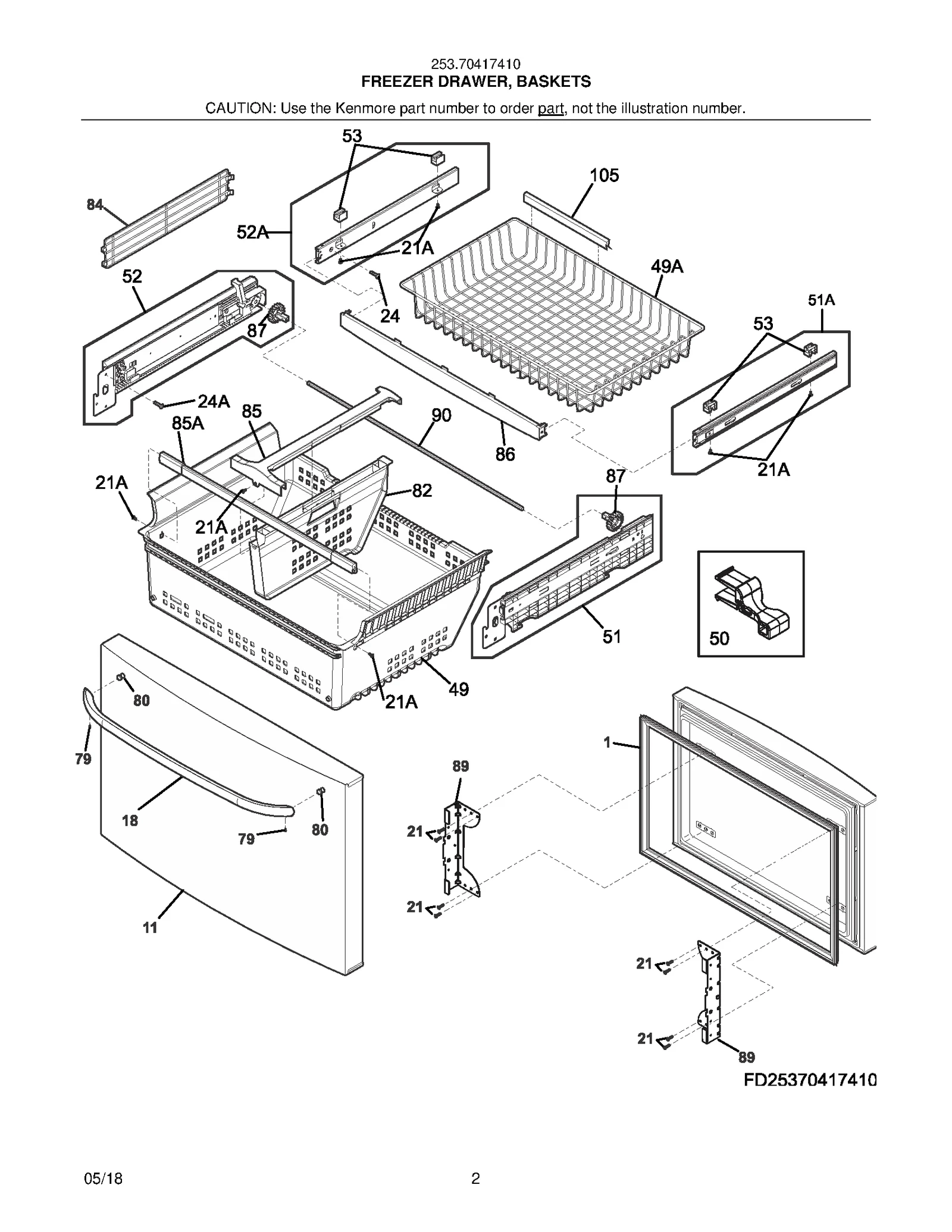 FREEZER DRAWER, BASKETS
