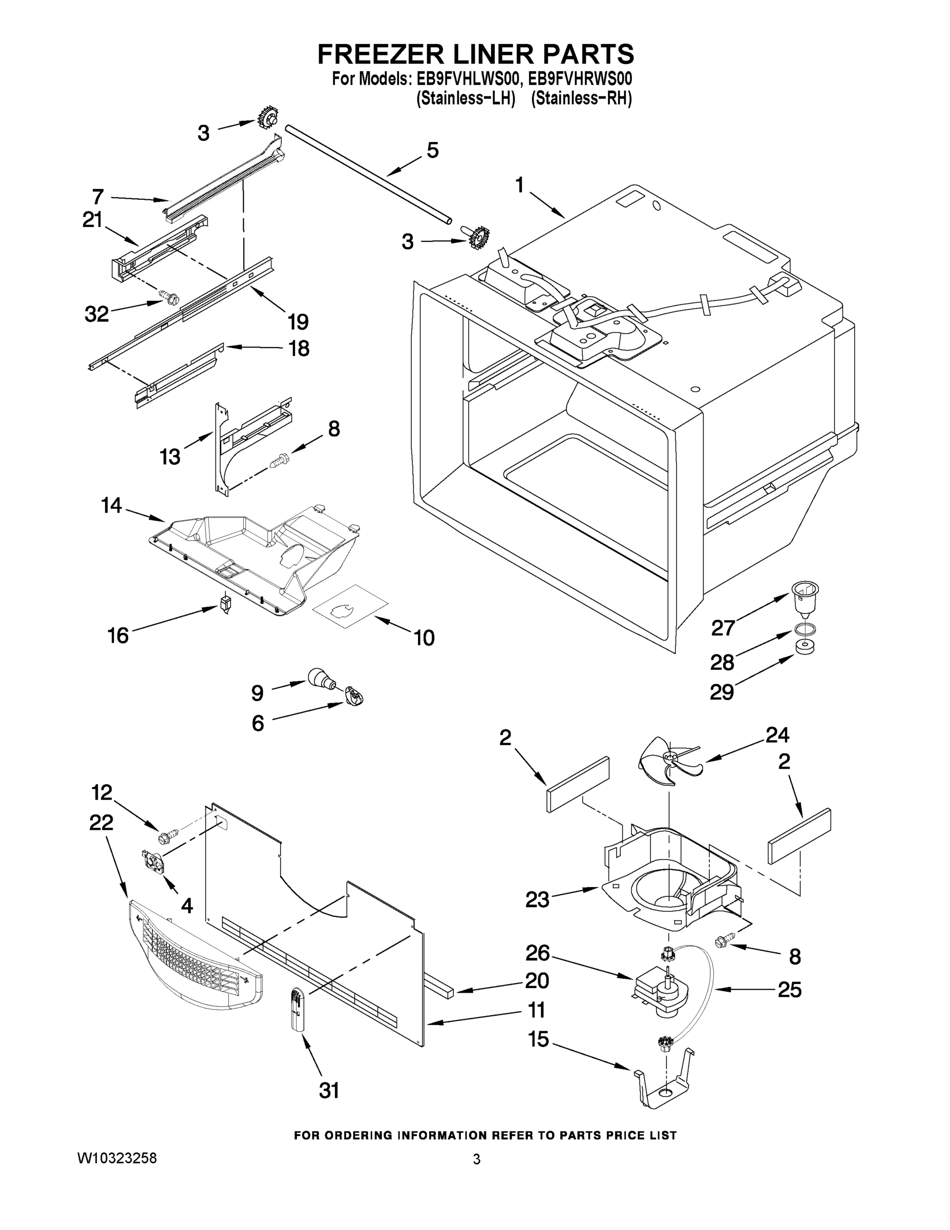02 - FREEZER LINER PARTS