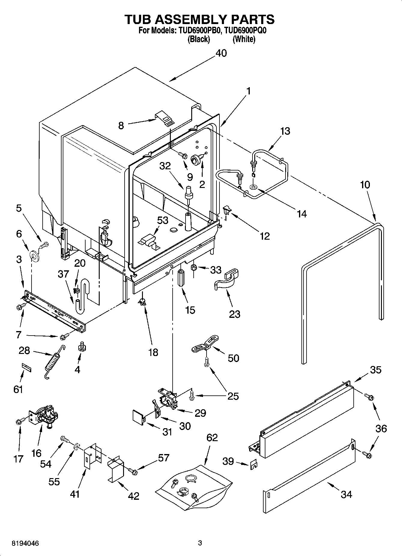 03 - TUB ASSEMBLY PARTS