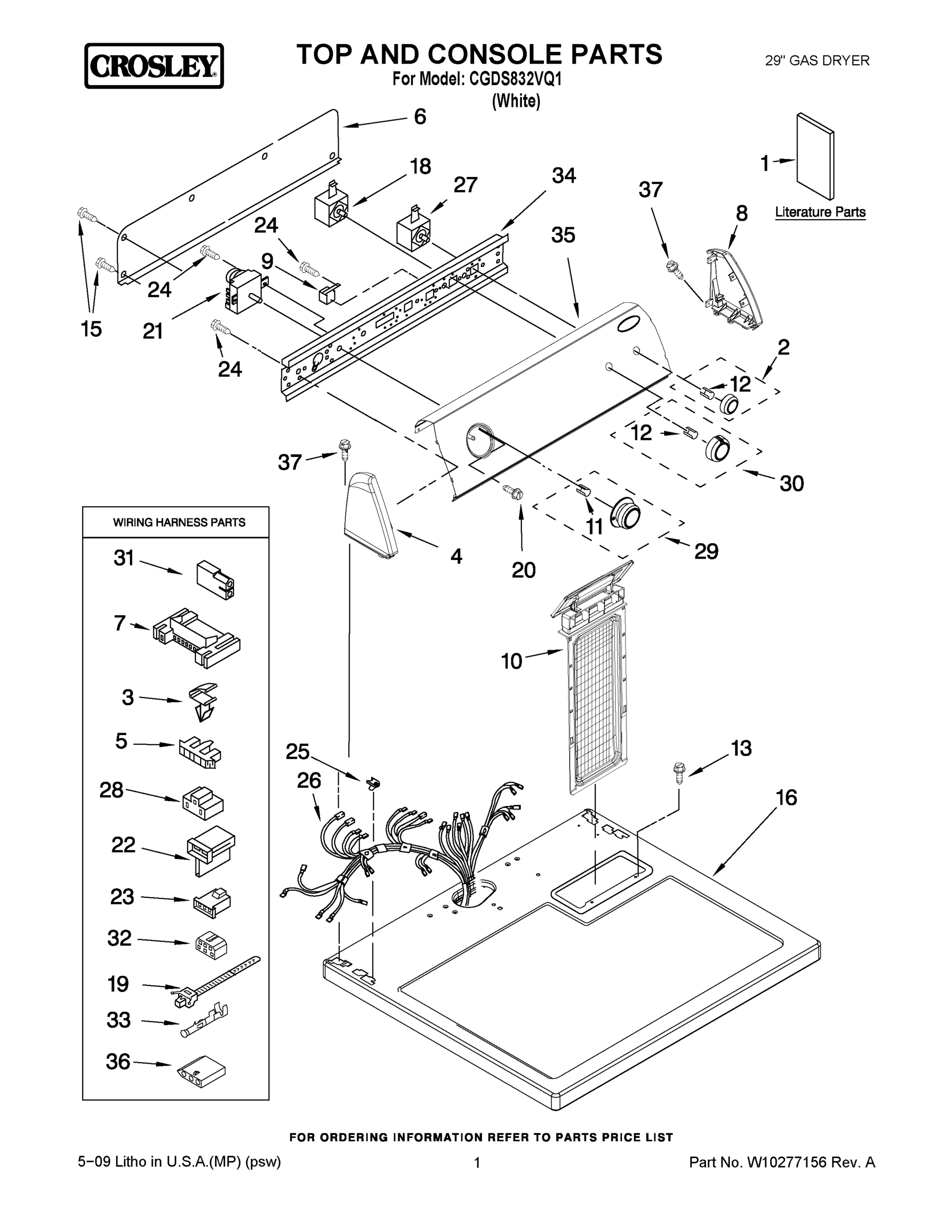 01 - TOP AND CONSOLE PARTS