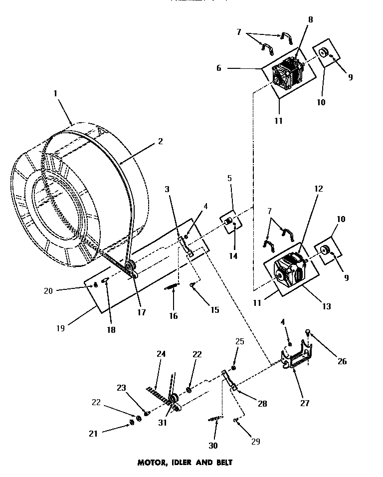 18 - MOTOR, IDLER & BELT